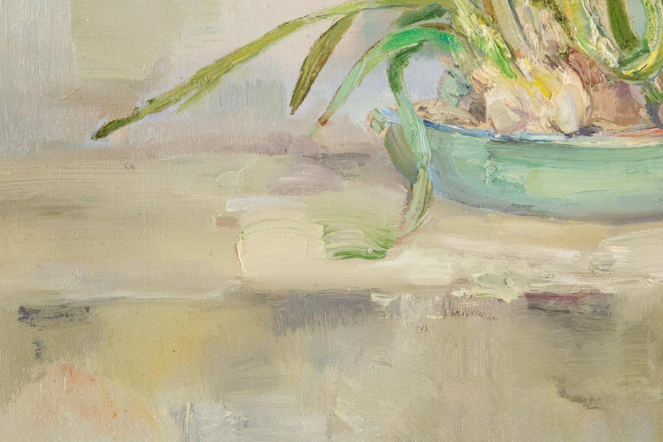 Cheng Wang Stillleben Original Öl auf Leinwand „Daffodils“ im Angebot 2