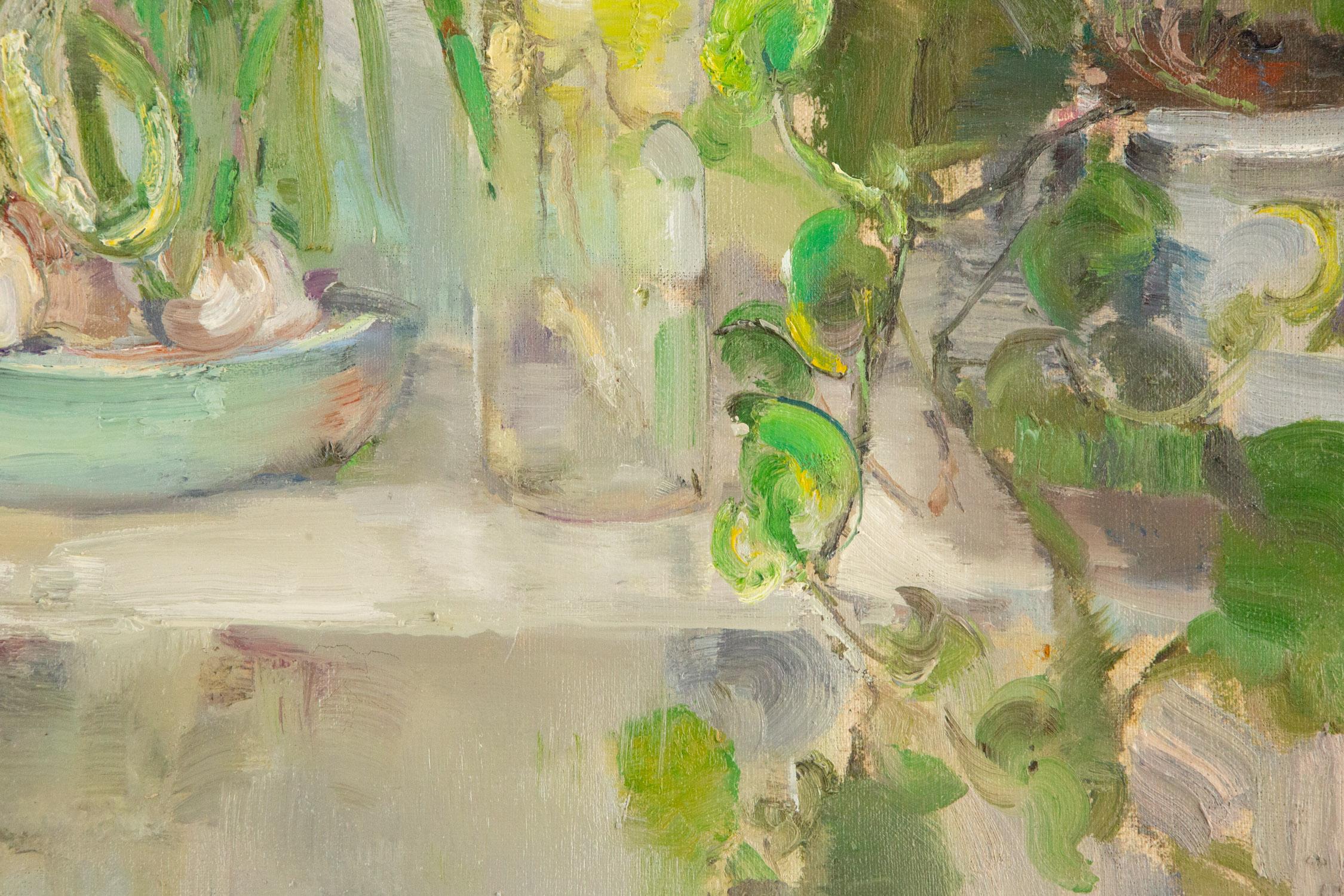 Cheng Wang Stillleben Original Öl auf Leinwand „Daffodils“ im Angebot 4