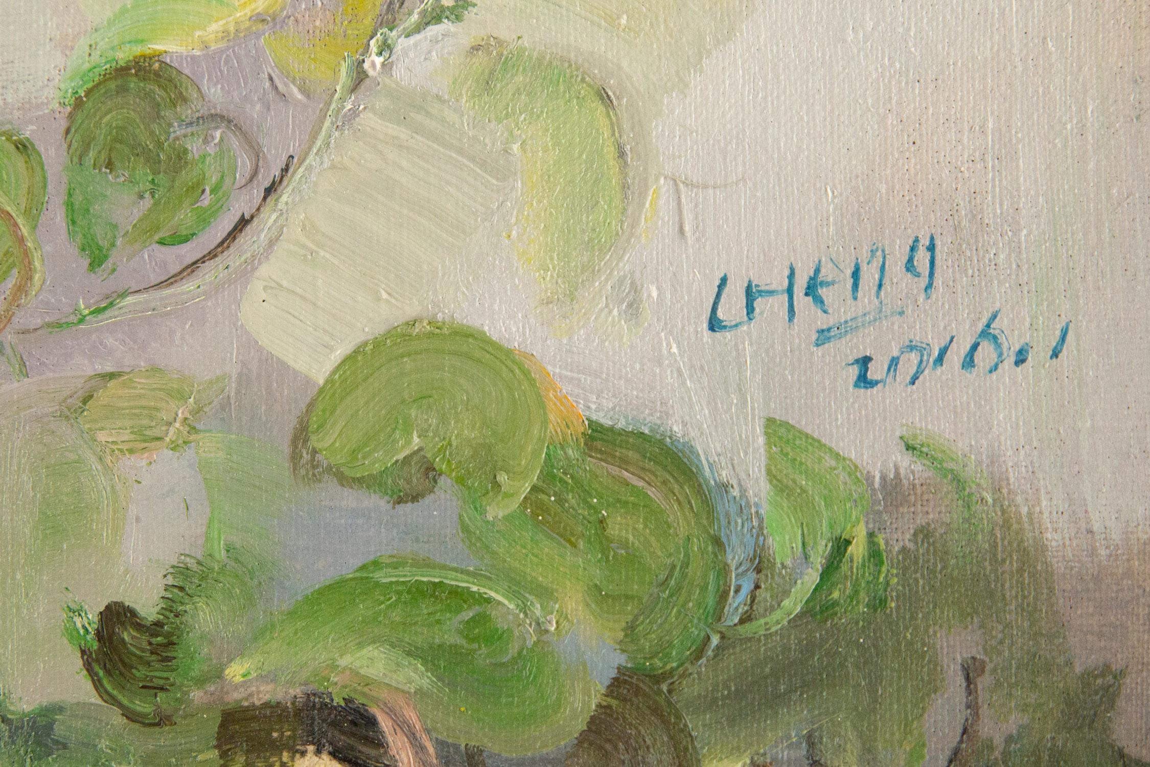 Cheng Wang Stillleben Original Öl auf Leinwand „Daffodils“ im Angebot 5