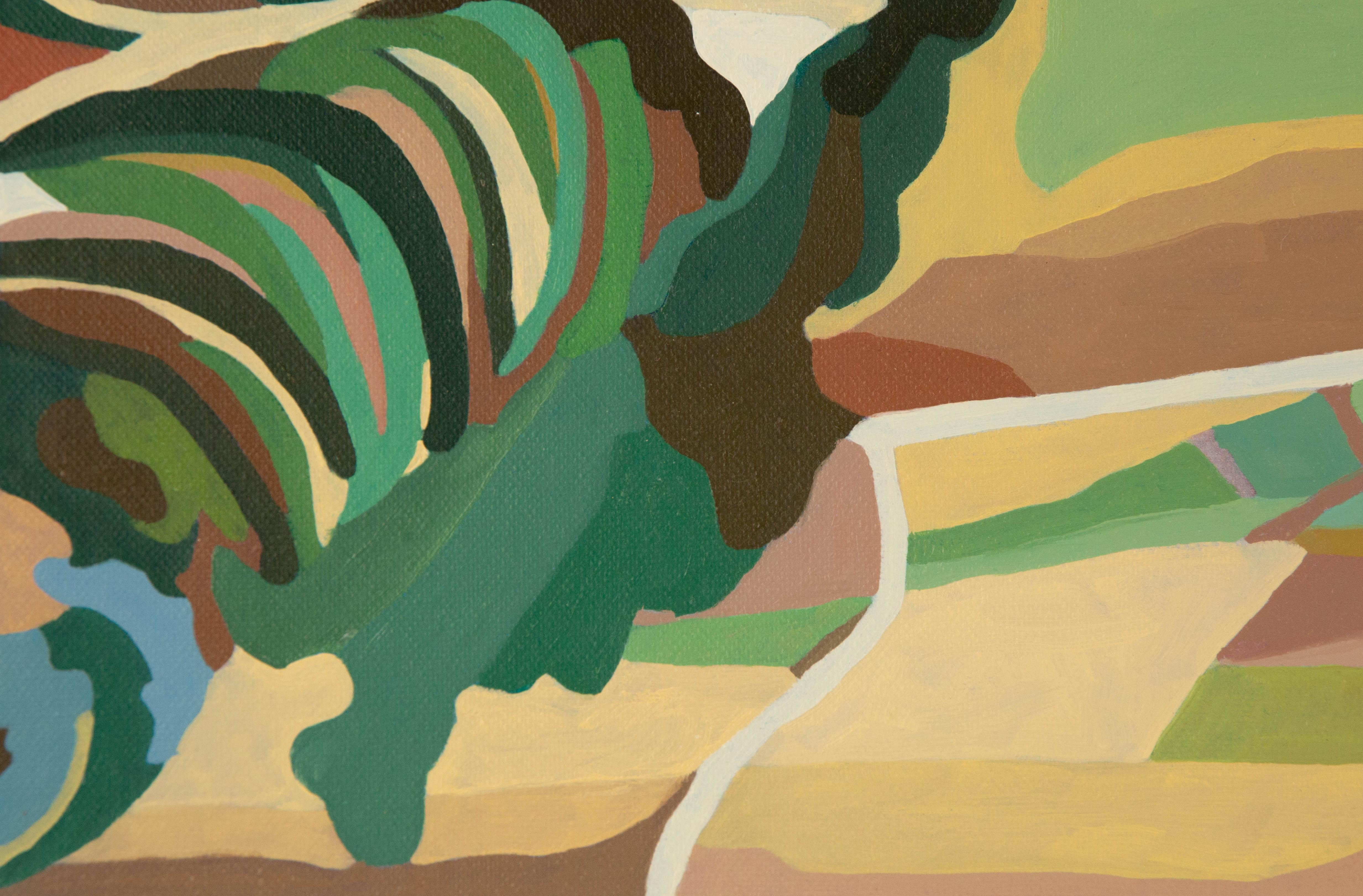 Abstraktes Original-Ölgemälde auf Leinwand „At the Bottom of the Lingshan Mo“, Chengjuan Wang, Chengjuan Wang (Impressionismus), Painting, von ChengJuan Wang