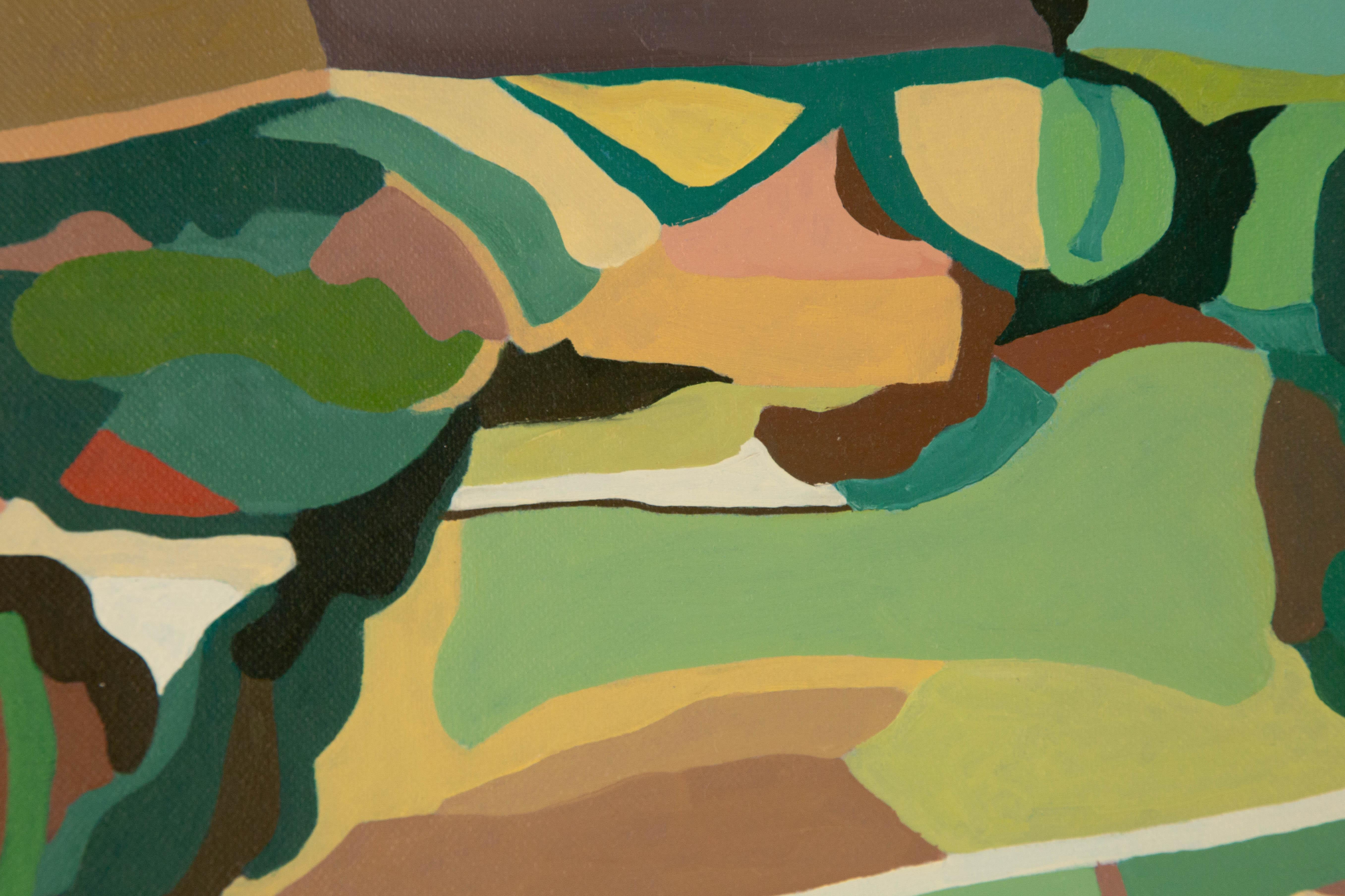 Abstraktes Original-Ölgemälde auf Leinwand „At the Bottom of the Lingshan Mo“, Chengjuan Wang, Chengjuan Wang im Angebot 1