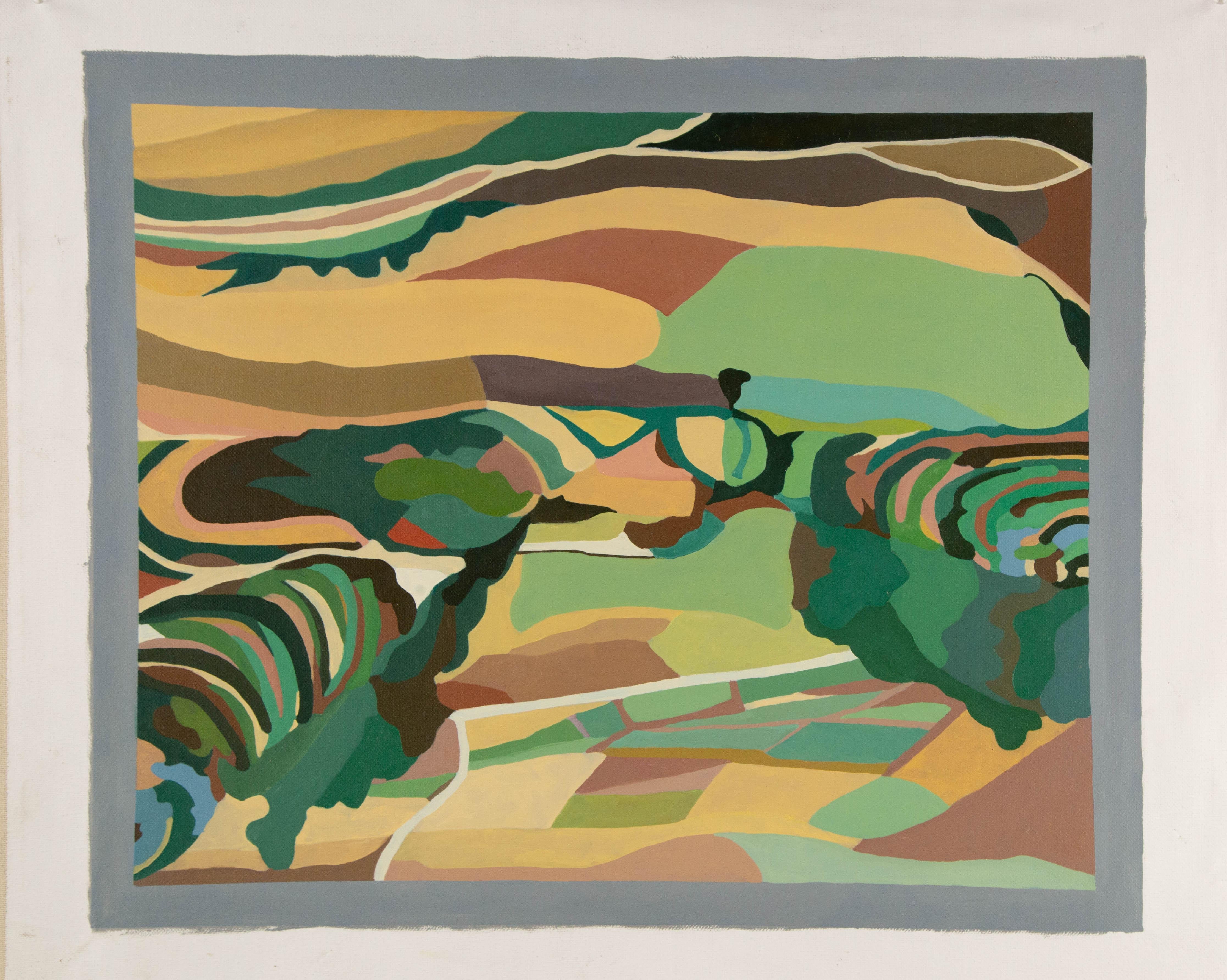 Abstraktes Original-Ölgemälde auf Leinwand „At the Bottom of the Lingshan Mo“, Chengjuan Wang, Chengjuan Wang im Angebot 2