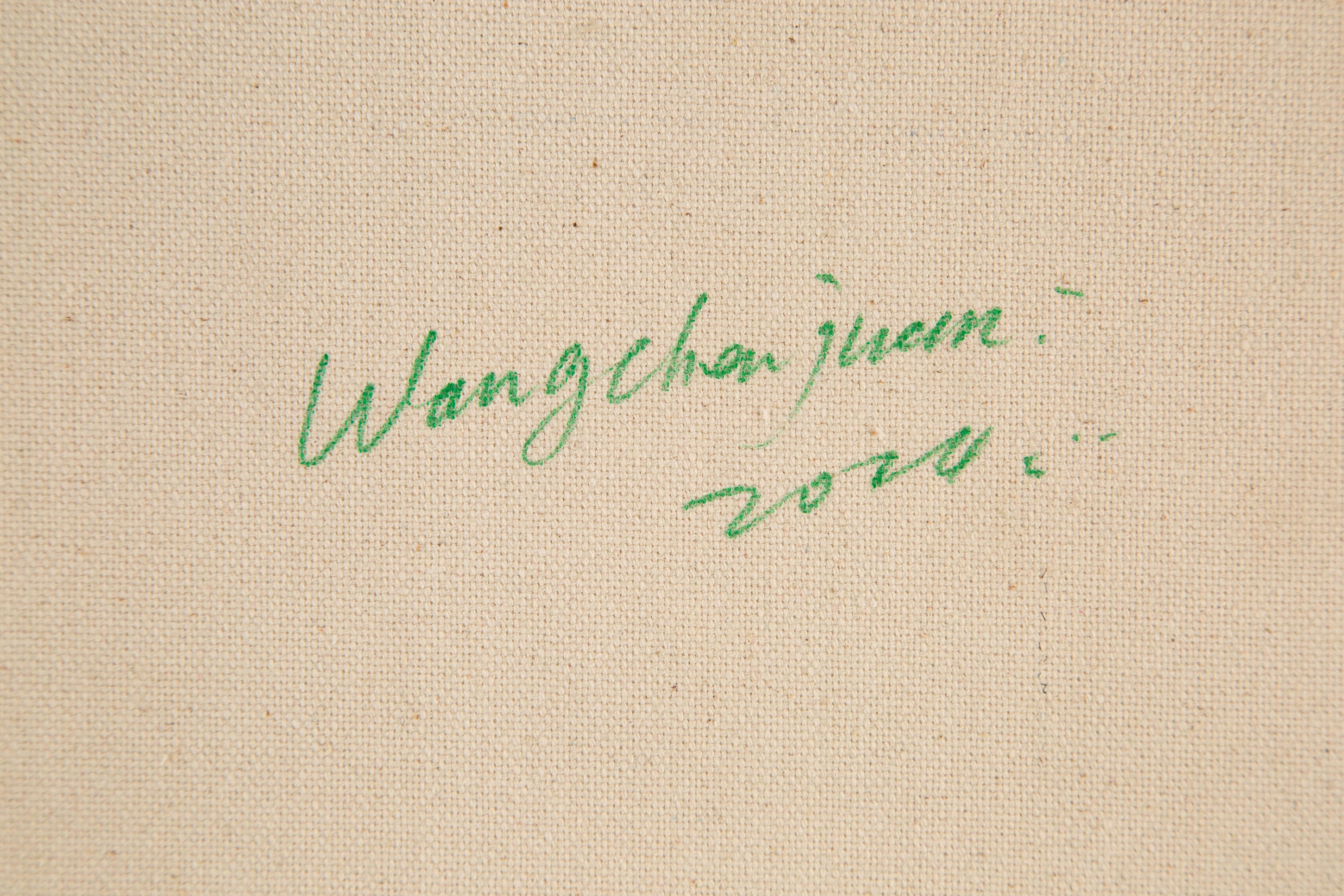 Abstraktes Original-Ölgemälde auf Leinwand „At the Bottom of the Lingshan Mo“, Chengjuan Wang, Chengjuan Wang im Angebot 3