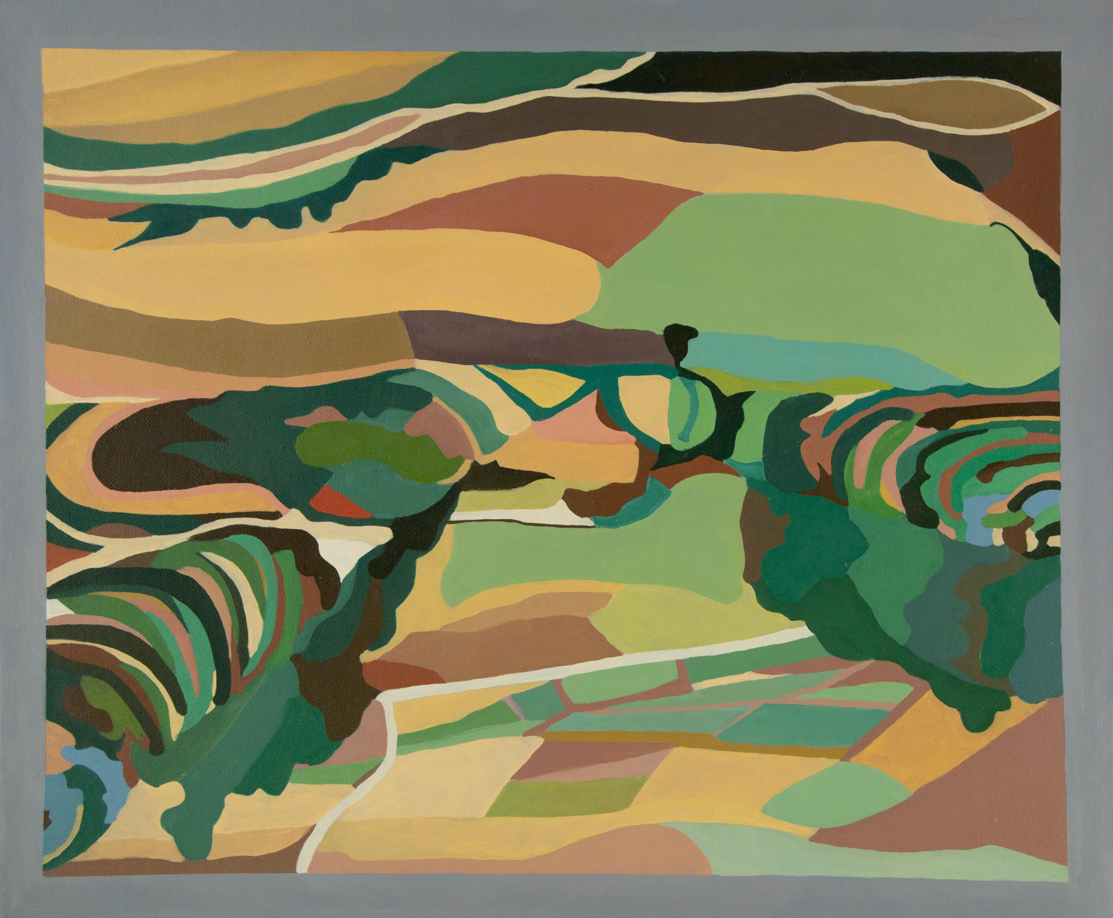 ChengJuan Wang Abstract Painting – Abstraktes Original-Ölgemälde auf Leinwand „At the Bottom of the Lingshan Mo“, Chengjuan Wang, Chengjuan Wang