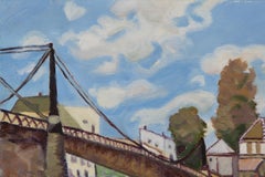 Peinture à l'huile originale "Bridge", paysage de ChengJuan Wang
