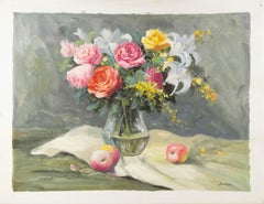 Chengke Liu Floral Original Oil On Canvas "Flowers III"