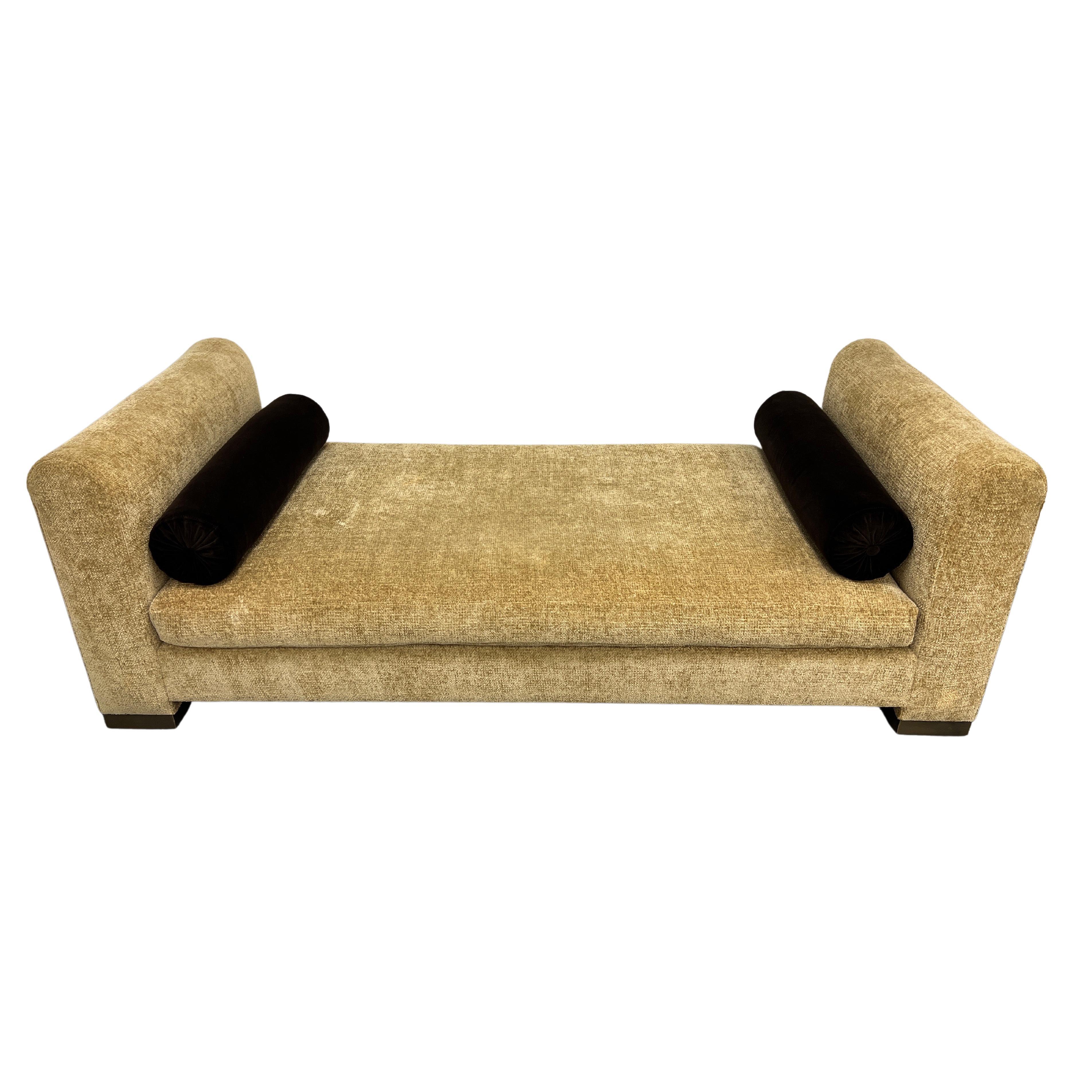 Chenille and Brass Daybed by Steve Chase