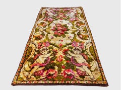 Chenille Cherub Tapestry, Vintage 1960s Italy, Angels & Vines