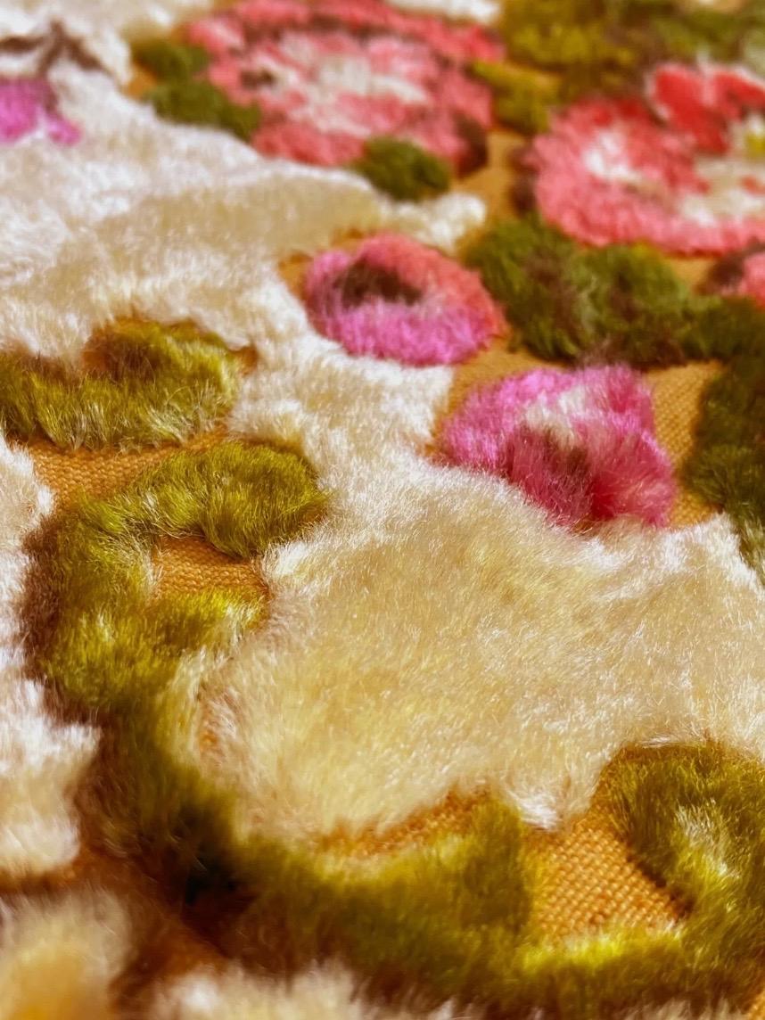 Chenille Cherub-Wandteppich, Vintage 1960er Jahre, Italien, Engel und Weinreben (Baumwolle) im Angebot