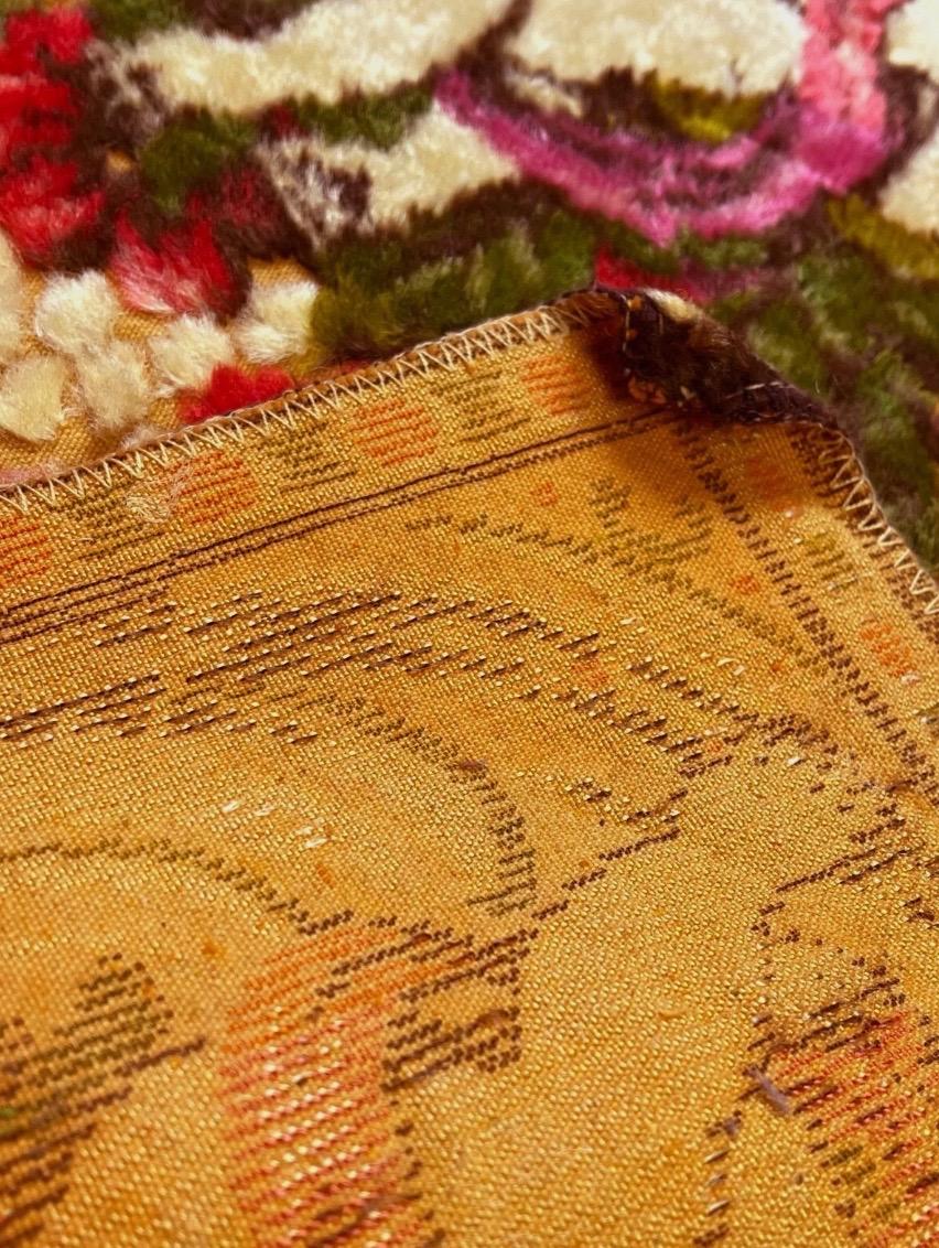 Chenille Cherub-Wandteppich, Vintage 1960er Jahre, Italien, Engel und Weinreben im Angebot 3