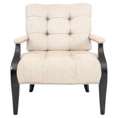 Chenille-Upholstered Library Chair