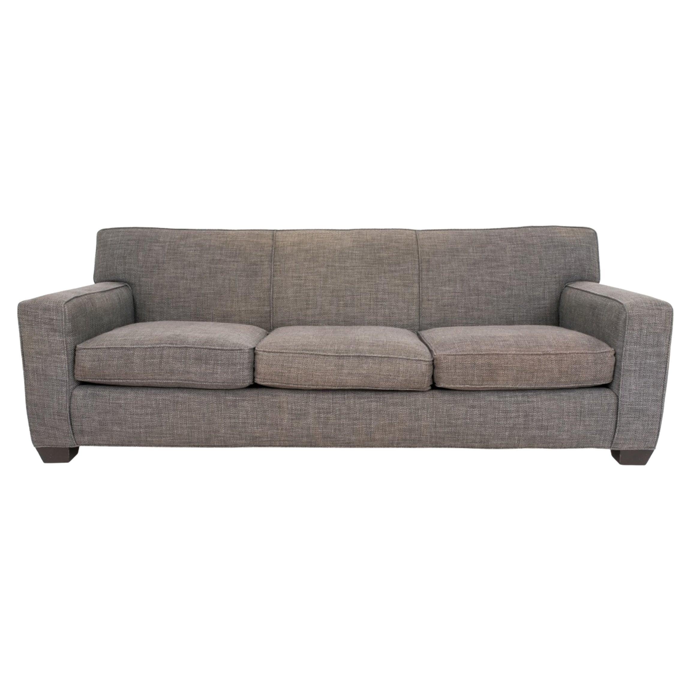 Chenille Upholstered Three Seater Sofa For Sale