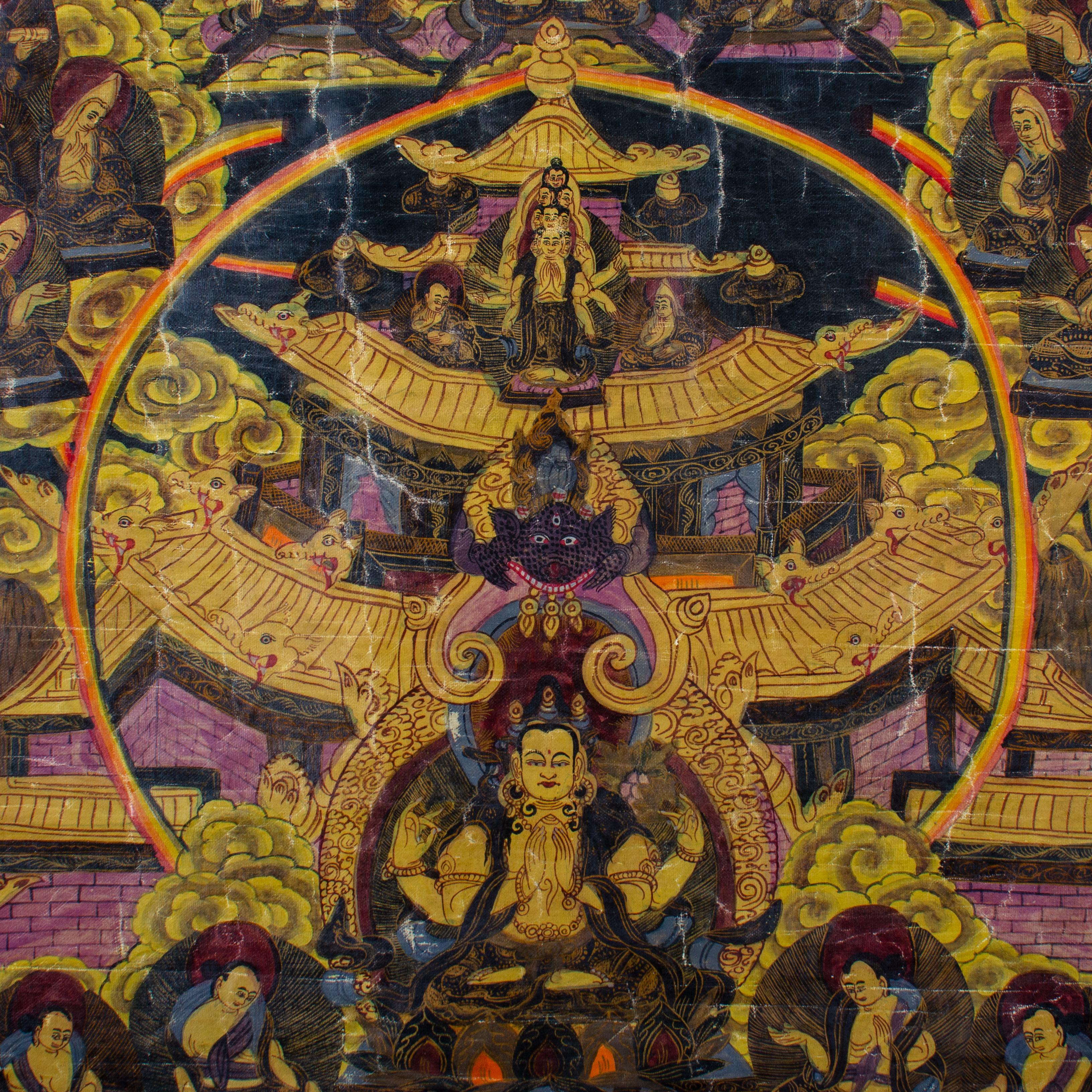 Chenrezig Silk Thangka, 20th Century For Sale 2