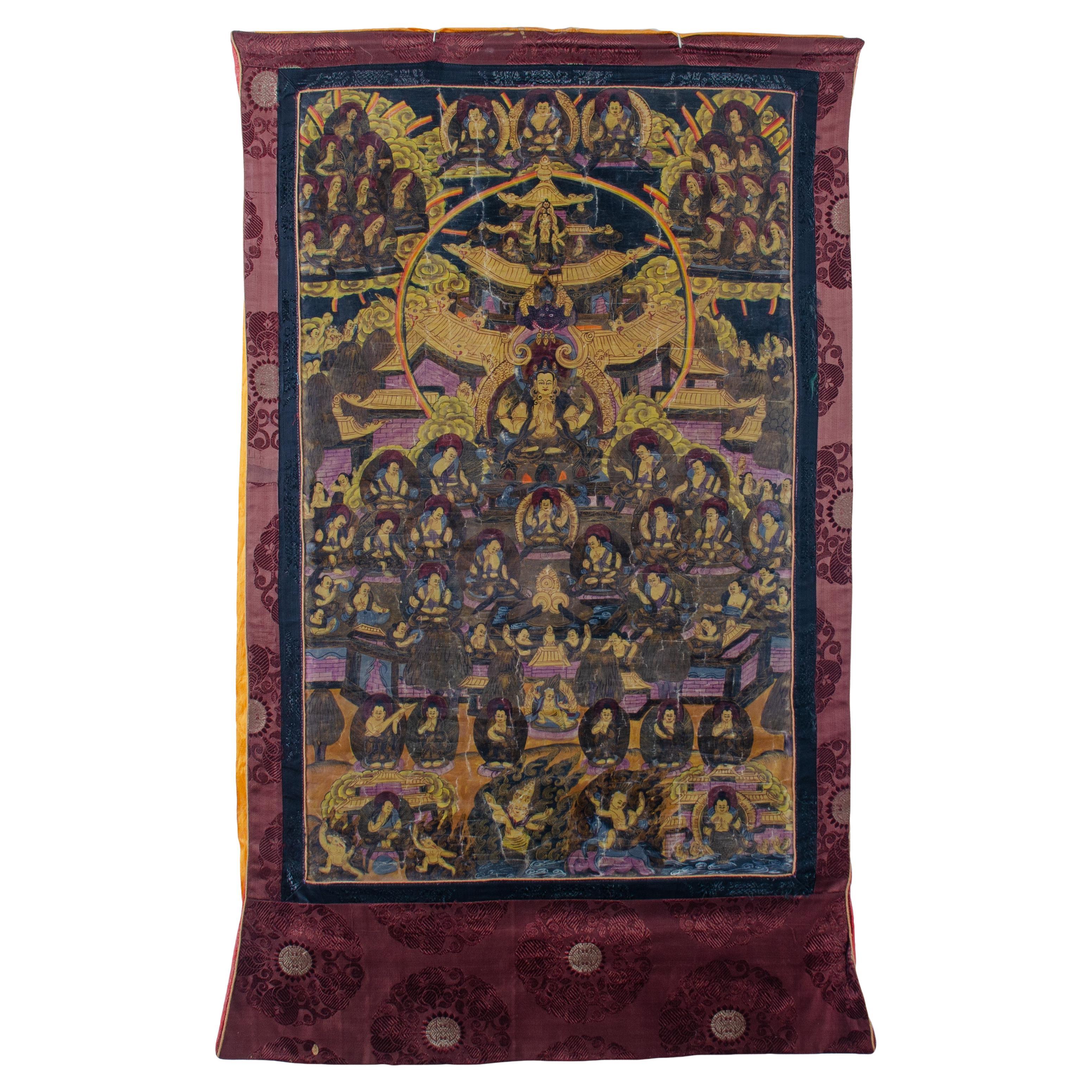 Thangka di seta di Chenrezig, 20° secolo