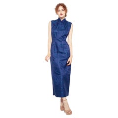 Mitternachtsblaues Cheongsam-Kleid