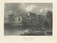 Chepstow Castle on the Wye, Antique Engraving after E.M. Wimperis, circa 1876