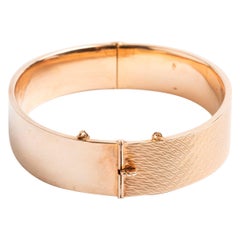 Chequered Wide Bangle, Rose Gold, 1939, Hallmarked Birmingham