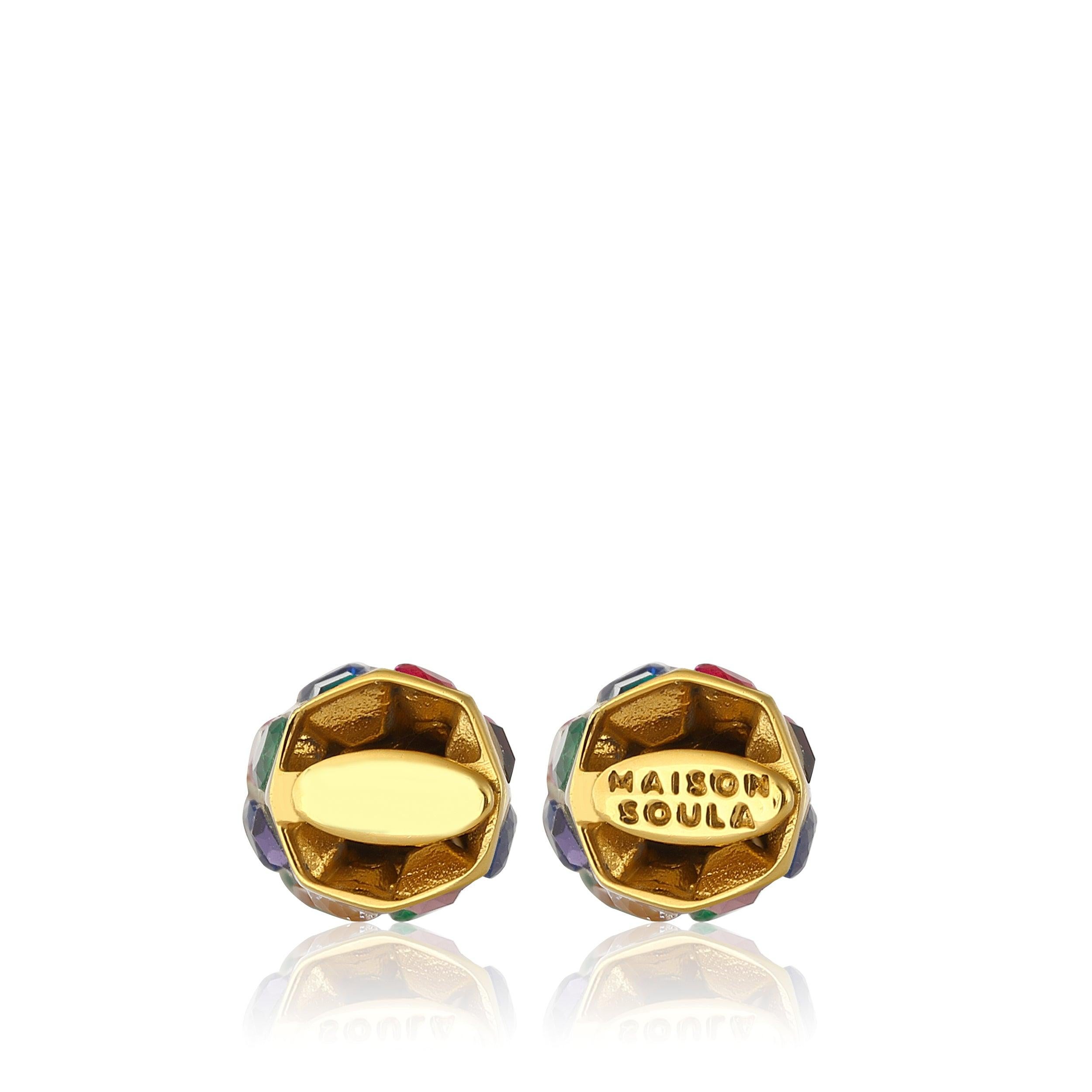 Pendientes Gota Cher - Verde Esmeralda Con Gotas Multicolor Corte baguette en venta