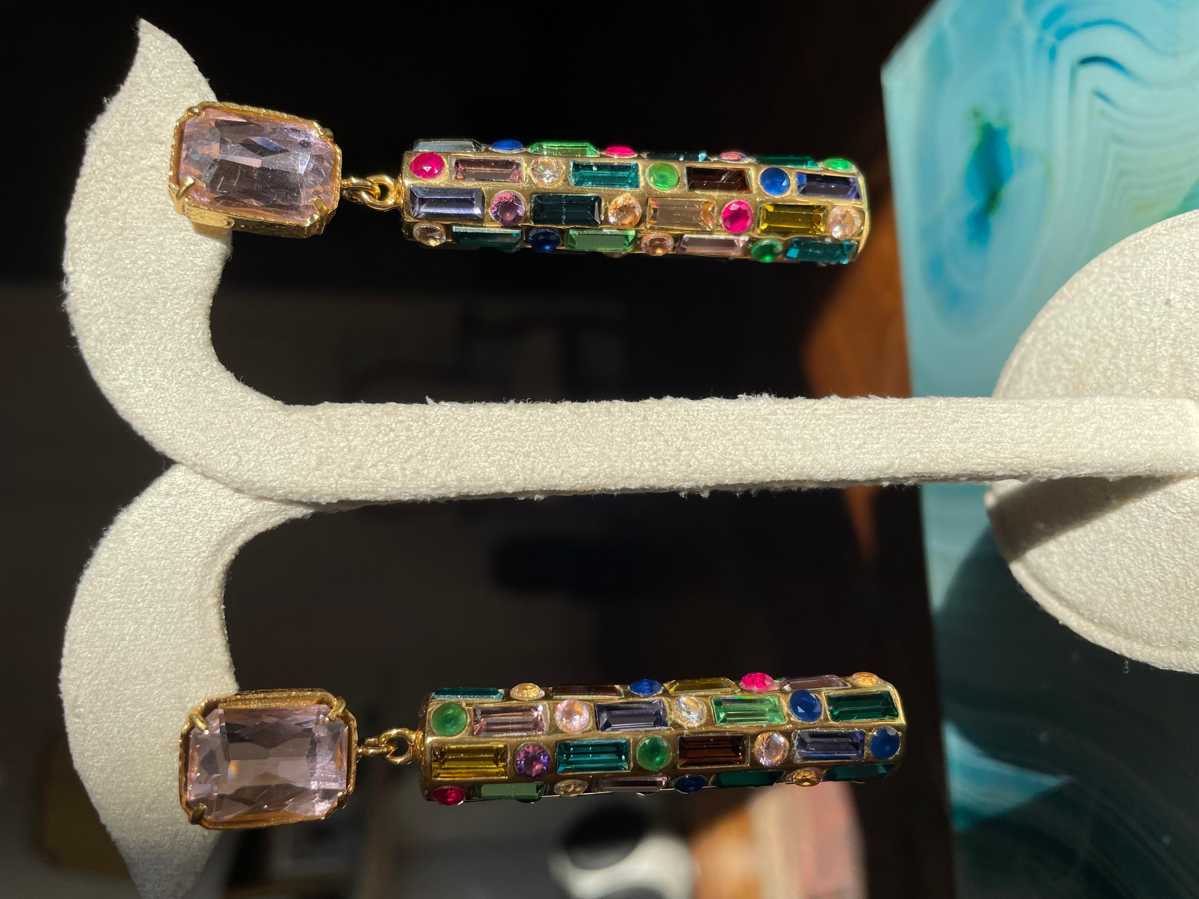 De las mujeres Pendientes Gota Cher - Rosa Con Gotas Multicolor en venta