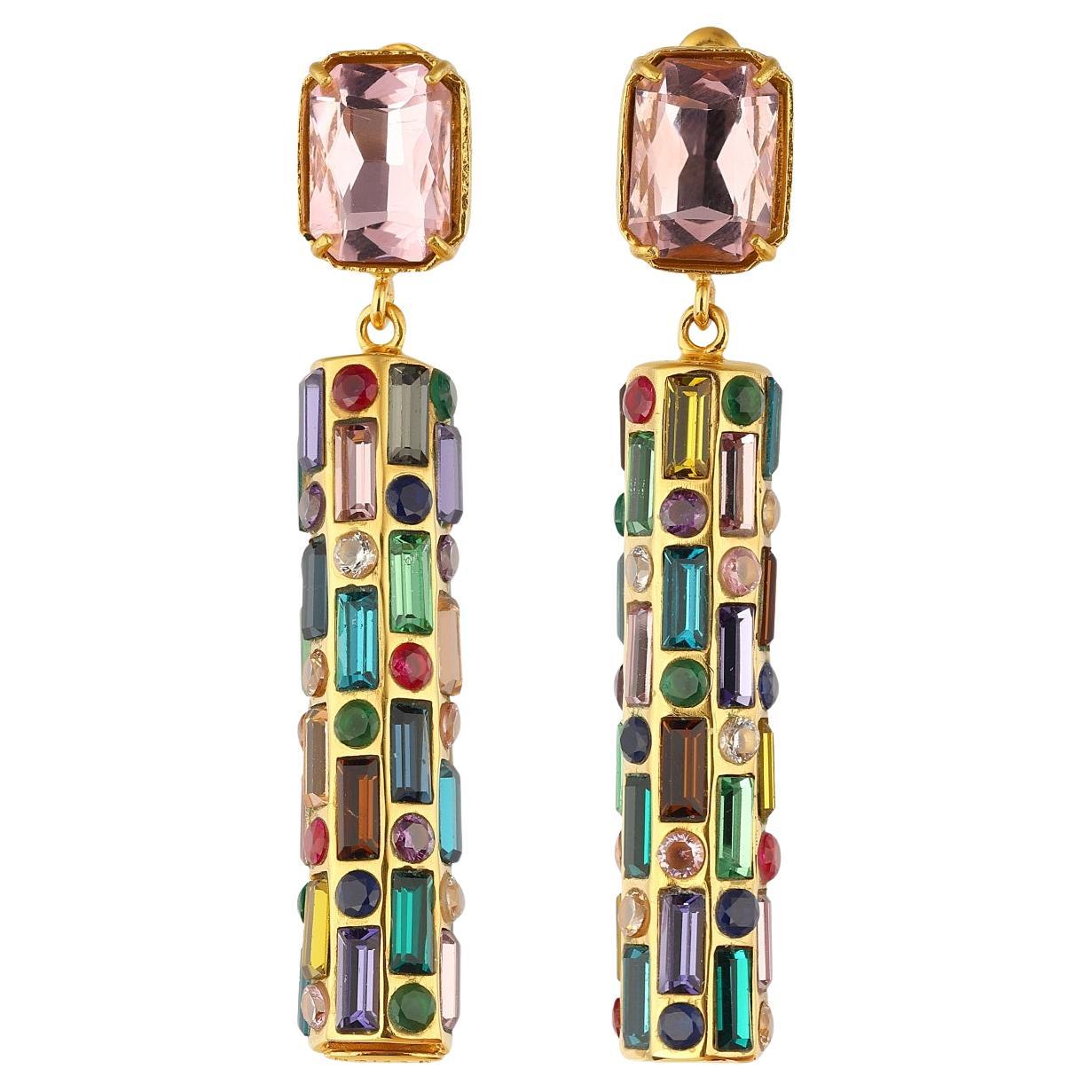 Pendientes Gota Cher - Rosa Con Gotas Multicolor en venta