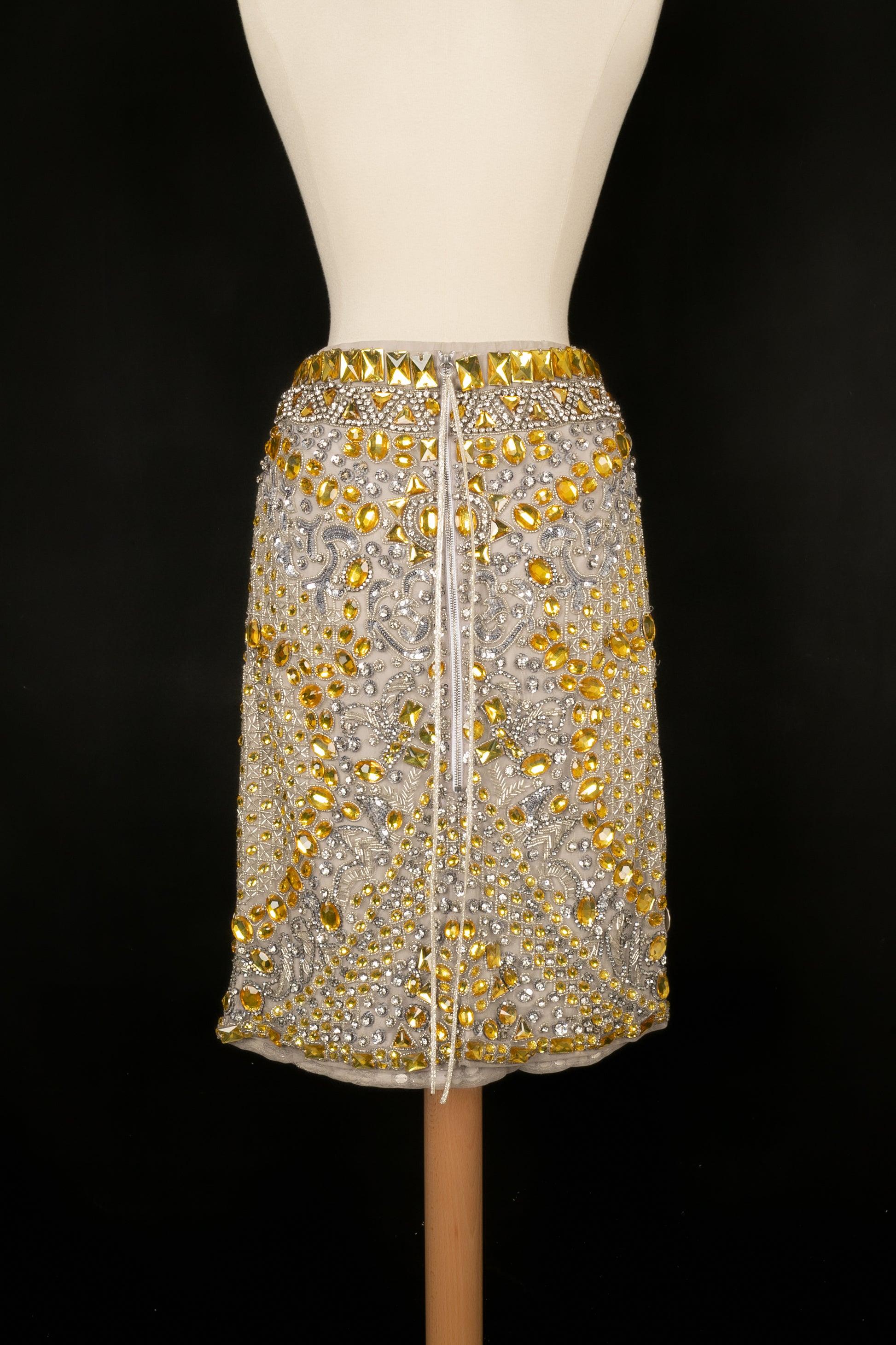 Brown Cher Michel Klein Golden Skirt