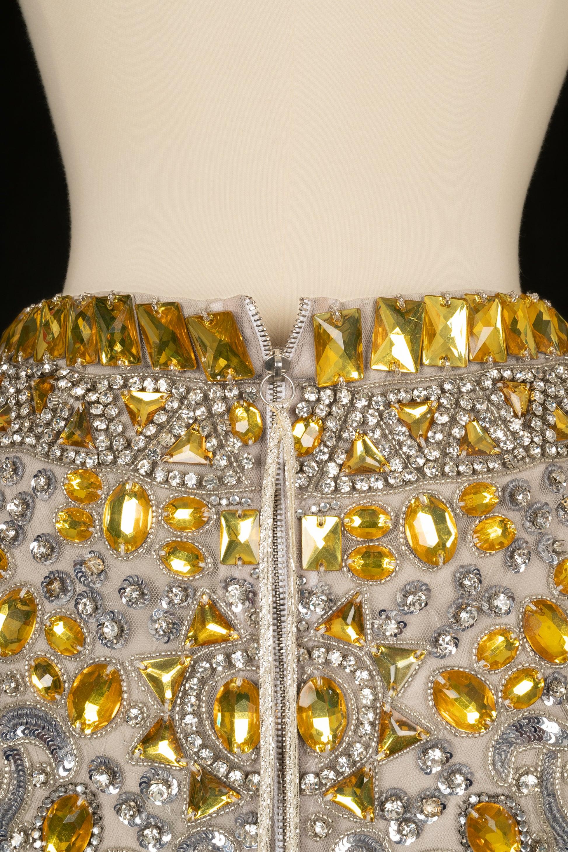 Cher Michel Klein Golden Skirt In Excellent Condition In SAINT-OUEN-SUR-SEINE, FR