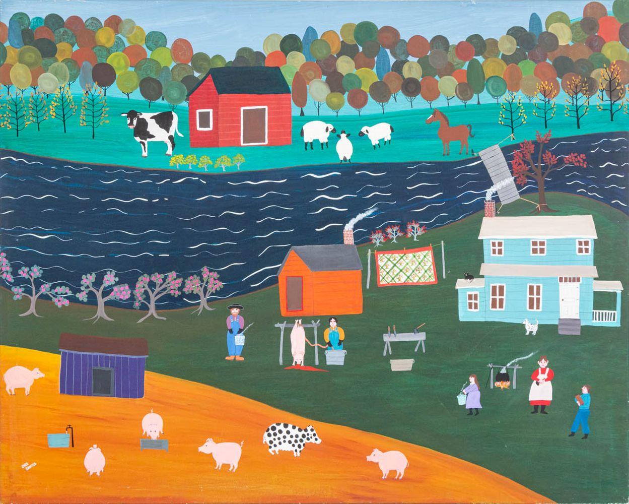 Cher Shaffer Landscape Painting - "The Ritual of the First Frost"