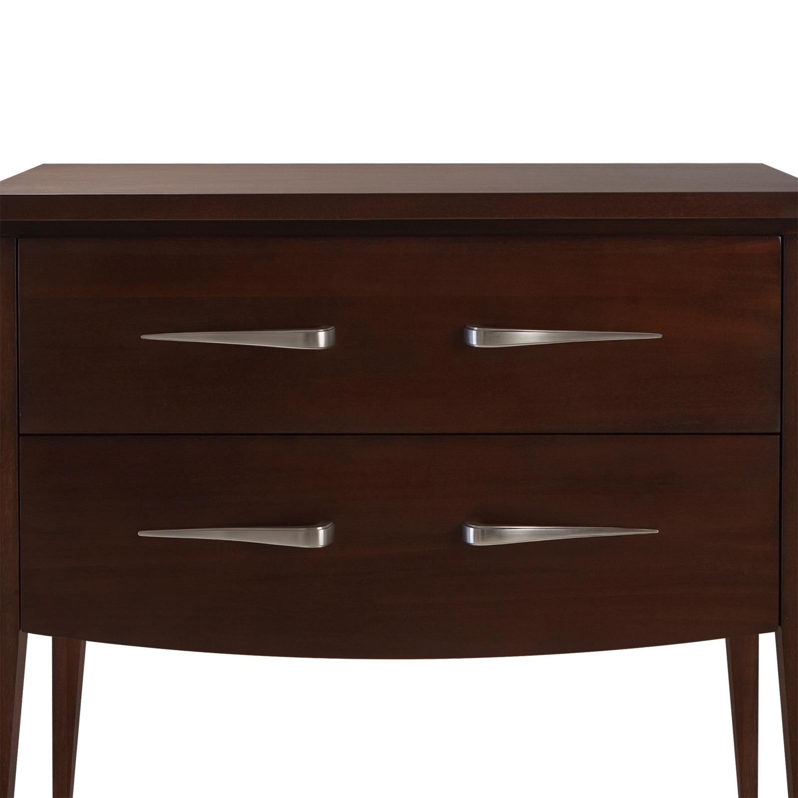 Contemporary Cheraton Side Table or Nightstand in Solid Mahogany For Sale