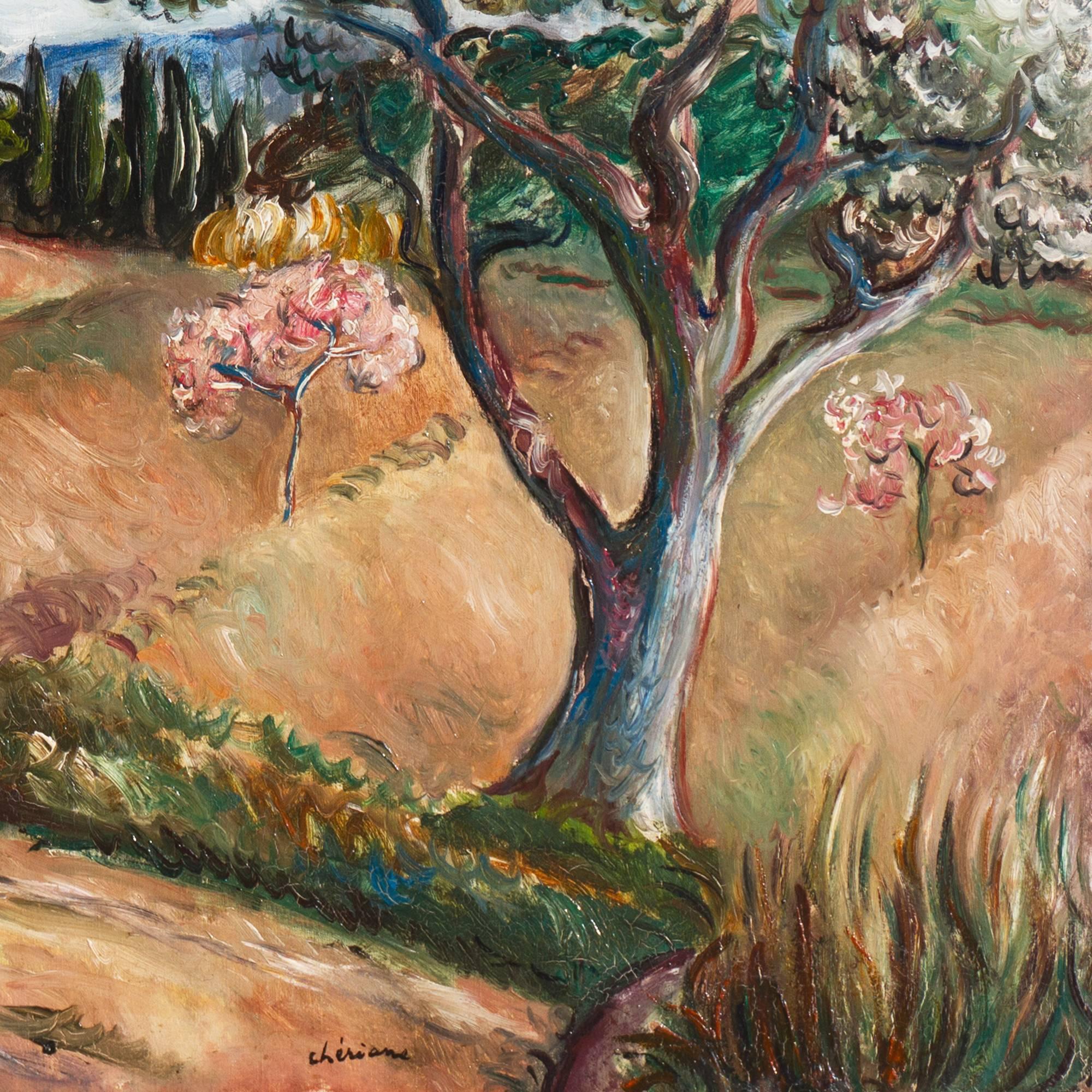 'Primavera in Provenza', Parigi, Salon d'Automne, Artista donna post-impressionista - Painting di Chérie-Anne-Charles Fargue