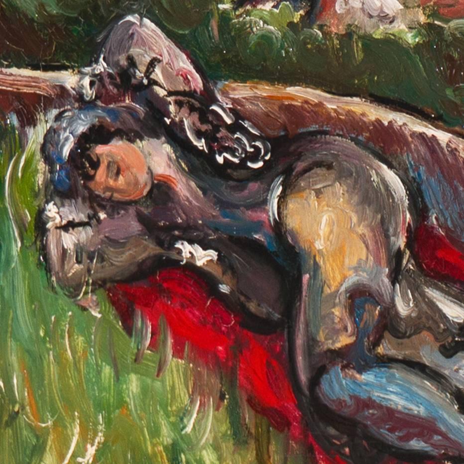 'Primavera in Provenza', Parigi, Salon d'Automne, Artista donna post-impressionista - Figurative Painting Marrone di Chérie-Anne-Charles Fargue