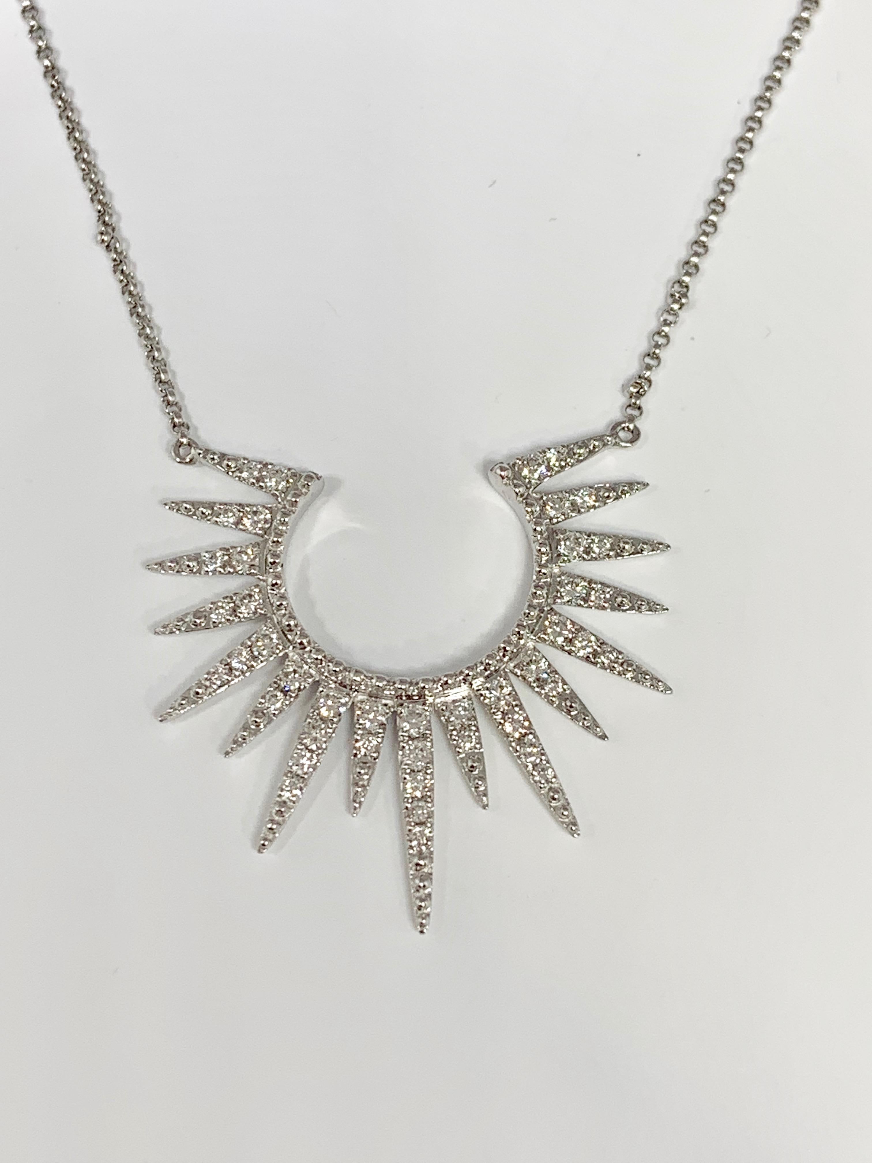 Cherie Dori 14 Karat White Gold 0.55 Carat Diamond Necklace For Sale 1