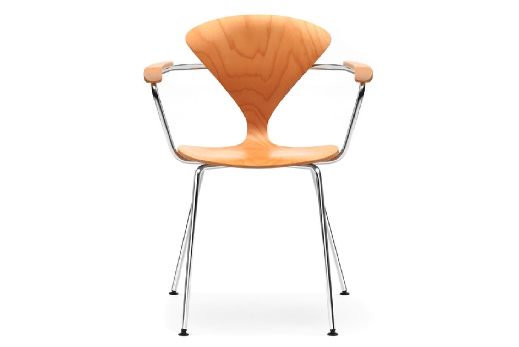American Cherner Armchair with Metal Base For Sale