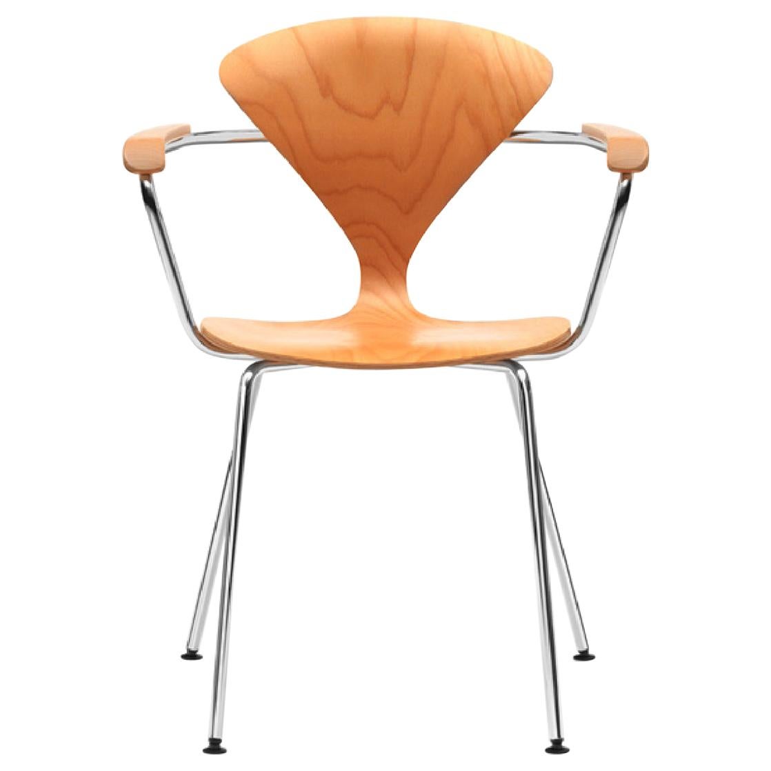 Cherner Armchair with Metal Base For Sale