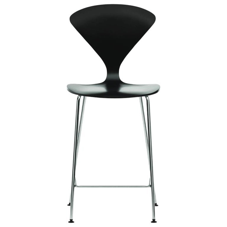 Cherner Bar Stool with Metal Base For Sale at 1stDibs