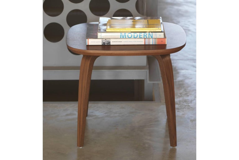 The new side table is a versatile small scale table for living, bedroom or lounge areas. The veneered top is made from 1-1/8? thick cross-ply plywood with an exposed profiled edge. The legs are laminated wood with an exposed edge. Available in