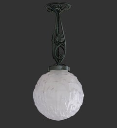 Lámpara de techo francesa Art Déco Cherrier Besnus, 1920