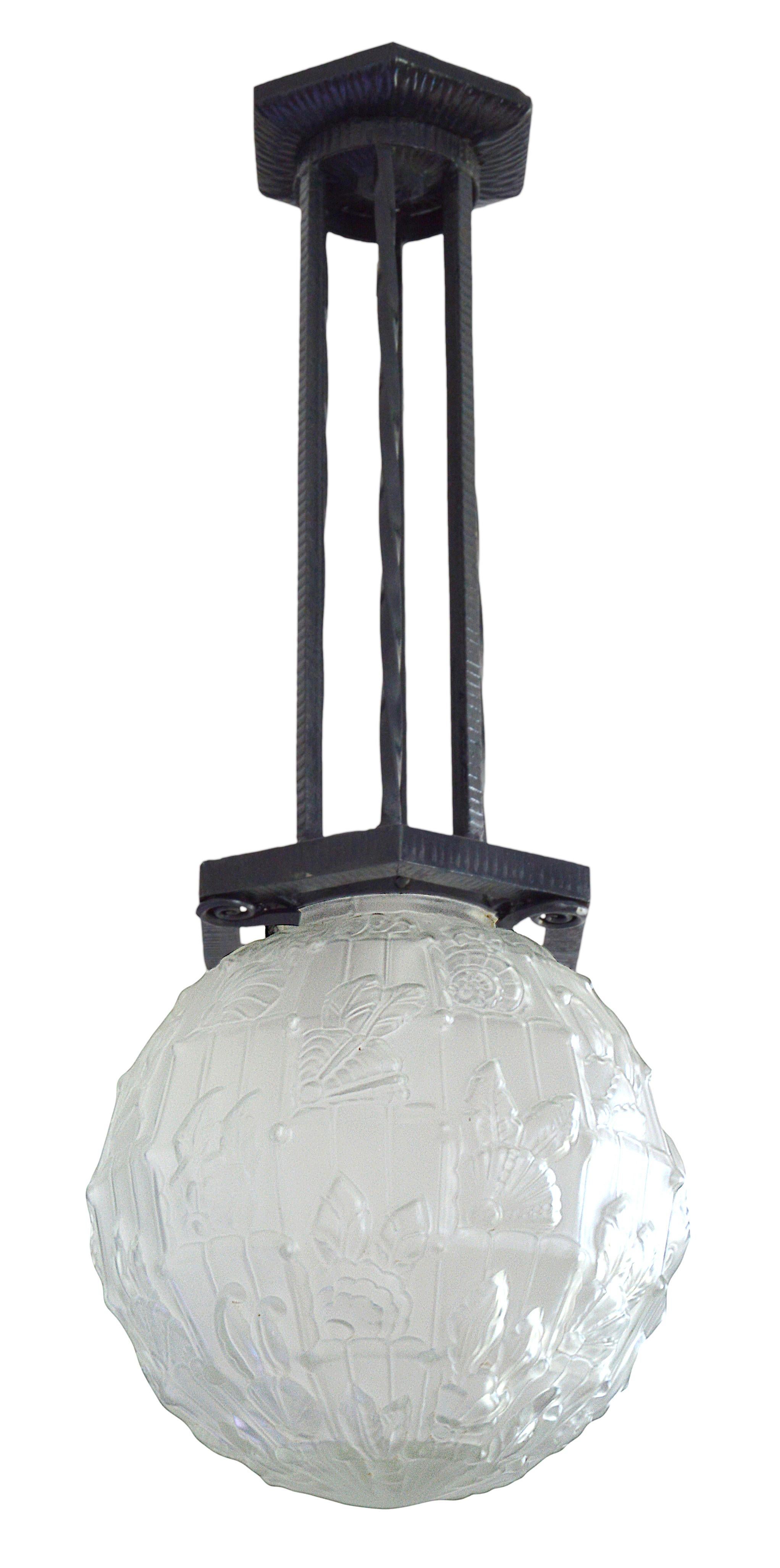 Cherrier & Besnus, plafoniera francese in stile Art Déco, 1920