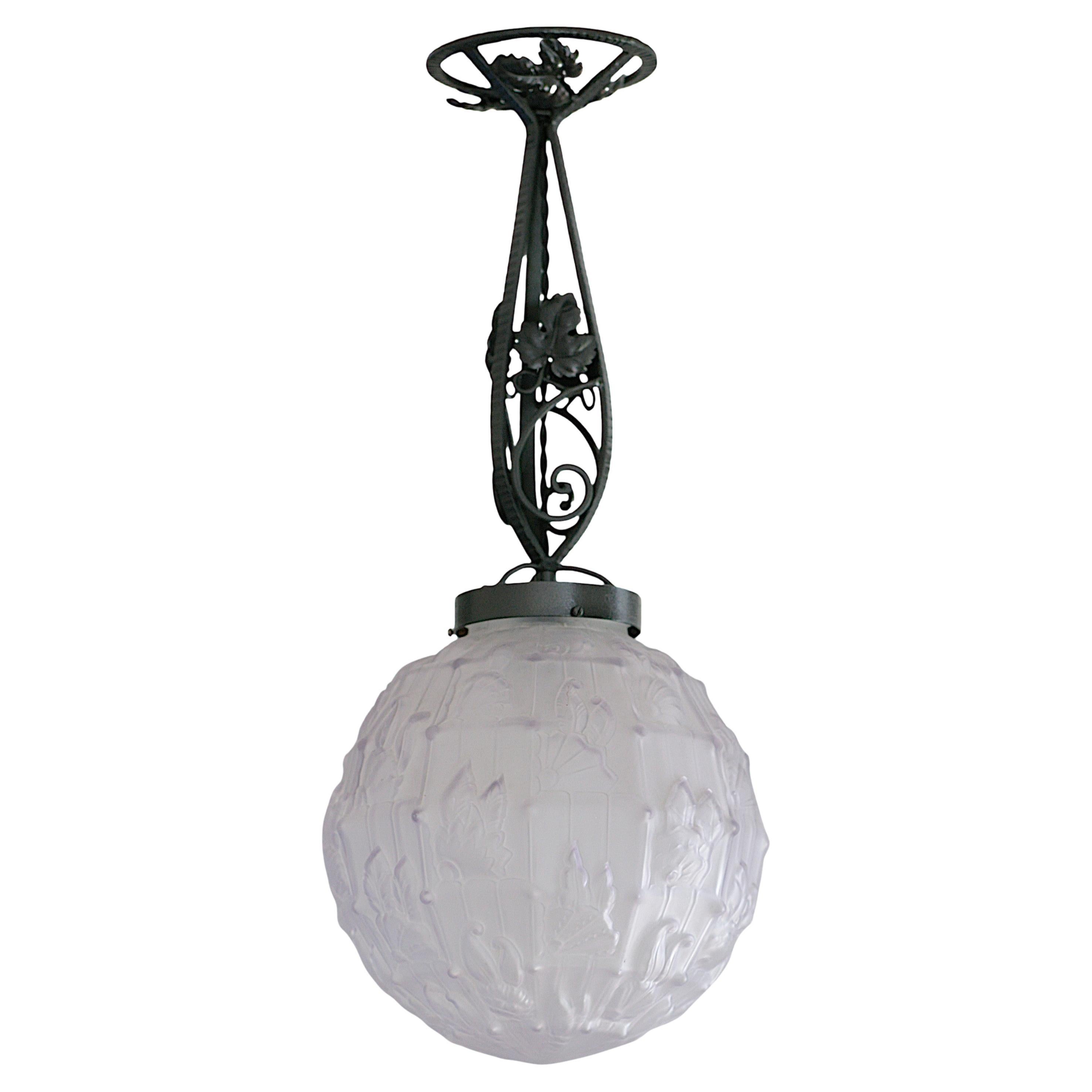 Cherrier & Besnus, plafoniera francese in stile Art Déco, 1920 in vendita