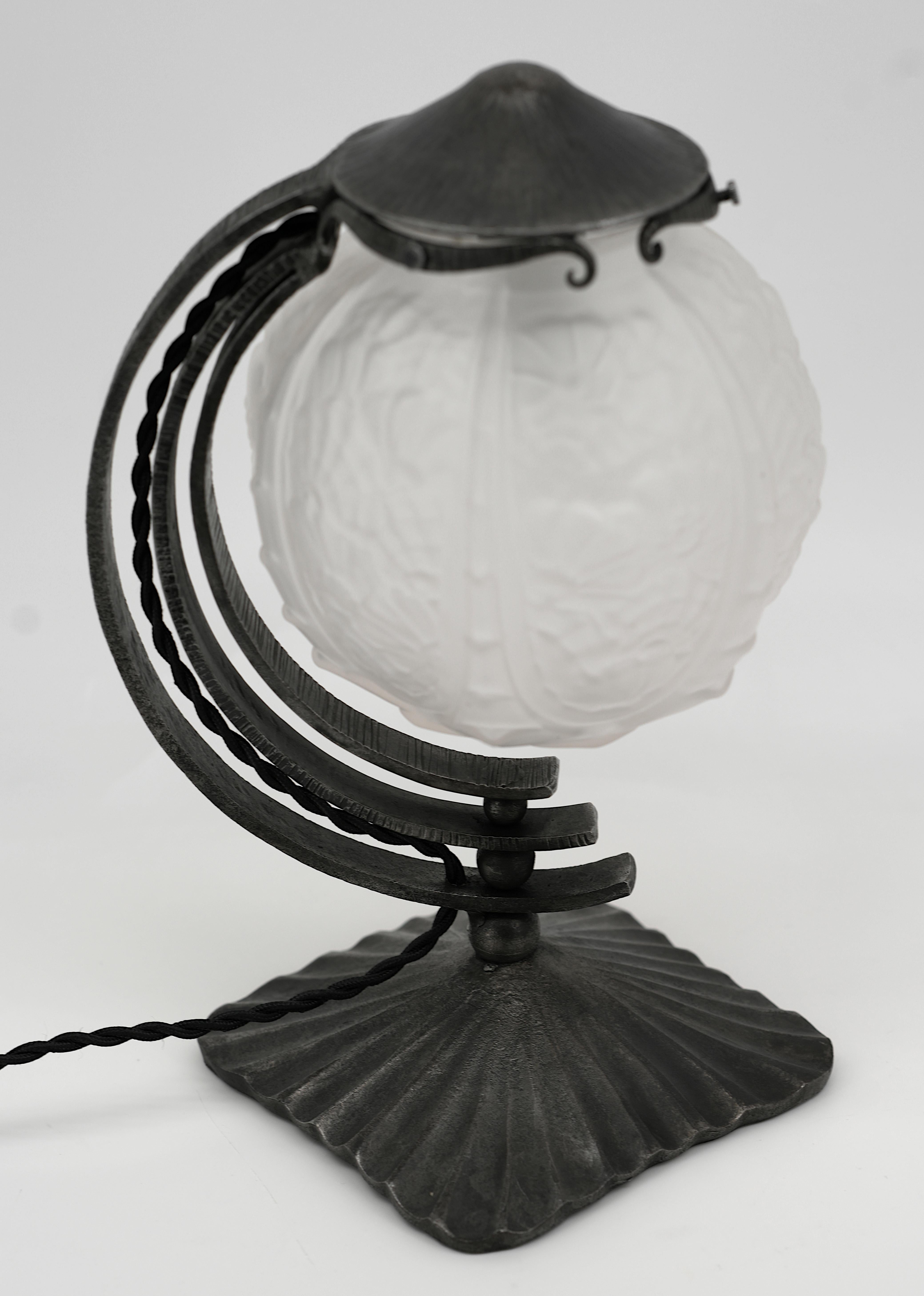 Lámpara de mesa francesa Art Déco Cherrier & Besnus, 1920 Francés en venta