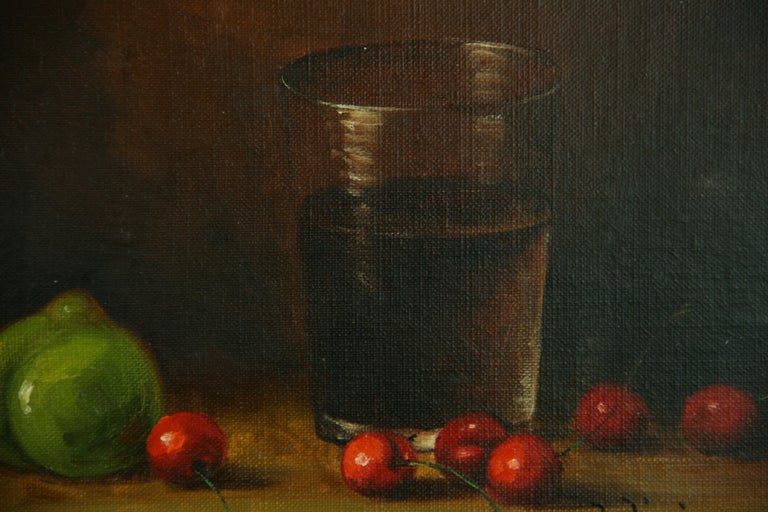Cherries Still Life Table Scape Painting For Sale 2