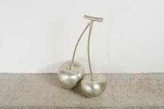 Cherries, White Bronze by Robert Kuo, Hand Repousse, Limited Edition