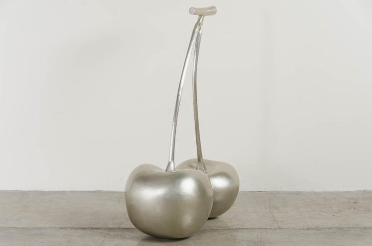 Repoussé Cherries, White Bronze by Robert Kuo, Hand Repousse, Limited Edition For Sale