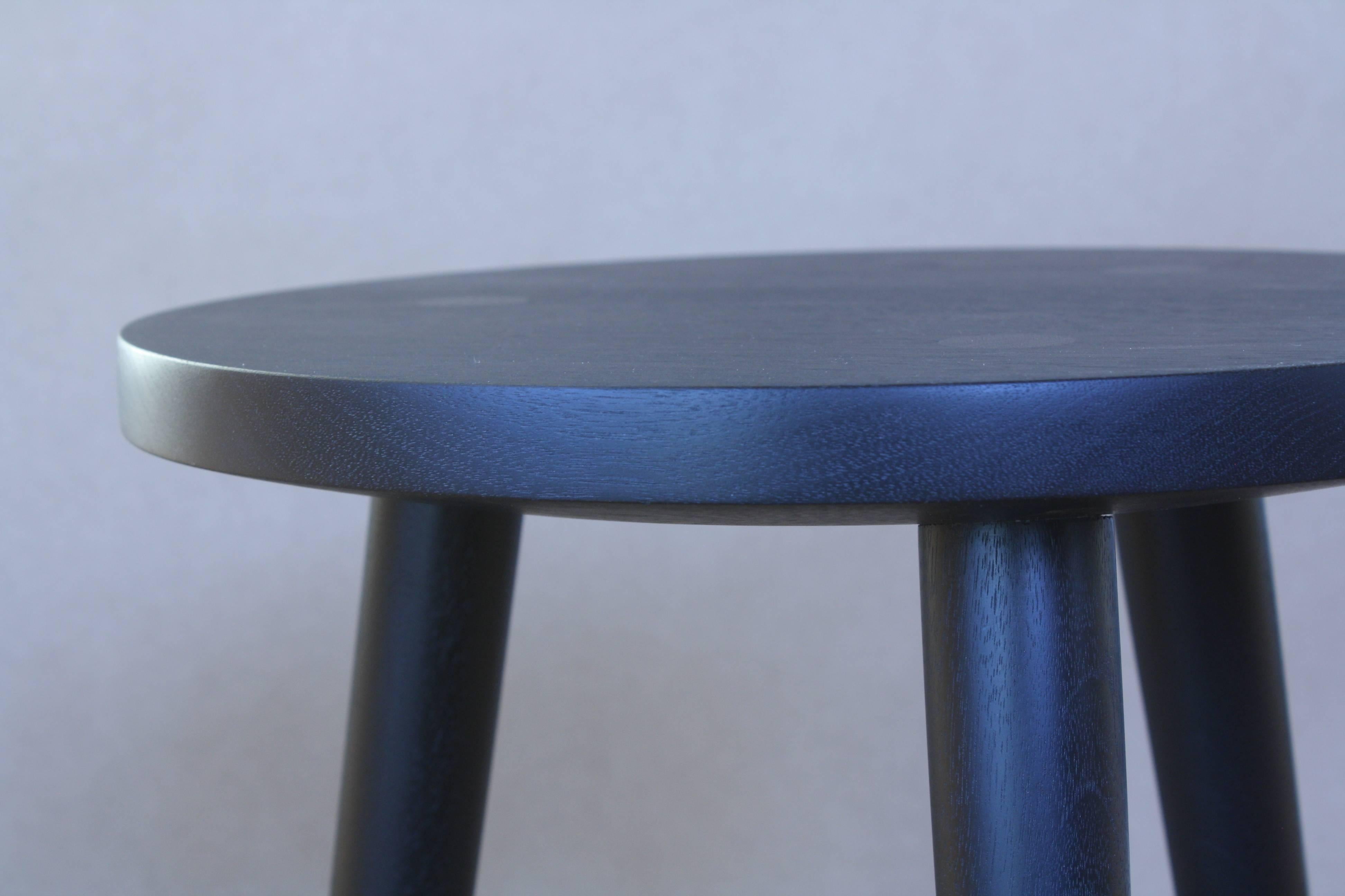 Contemporary Cherry, Handmade Stool or Side Table with Turned Legs For Sale