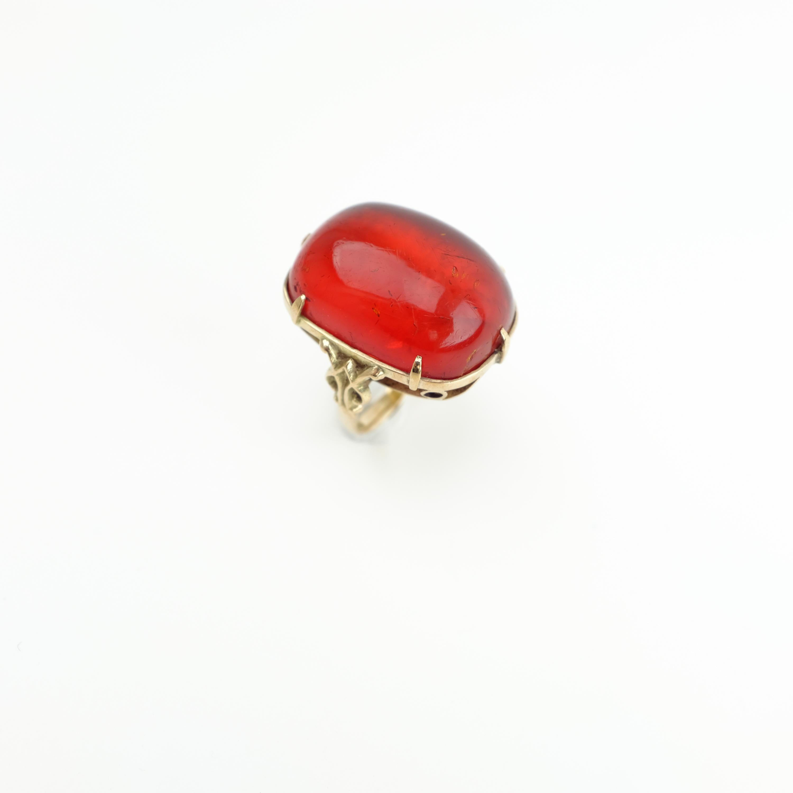 Cherry Amber Ring from Arts & Crafts Era 4