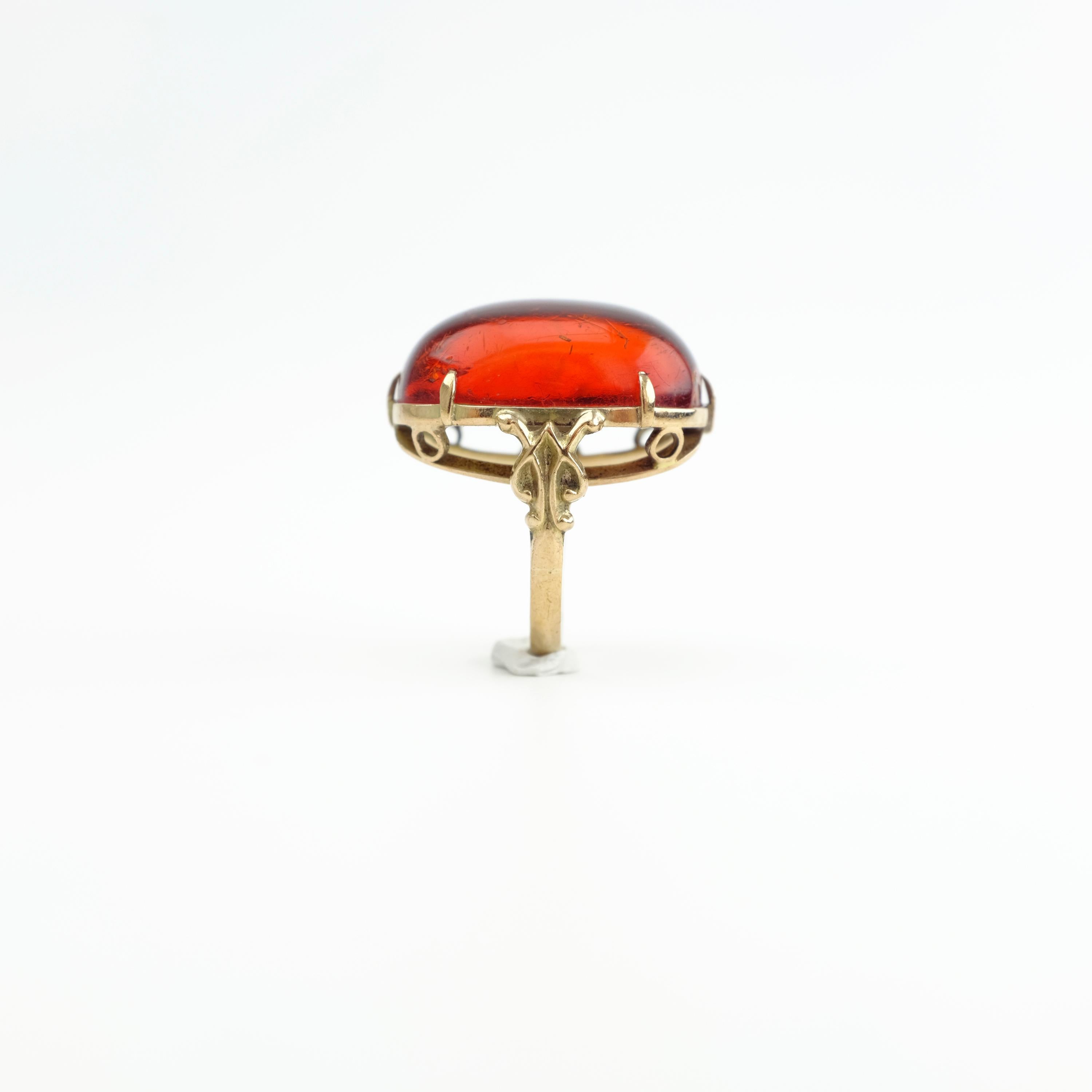 Cherry Amber Ring from Arts & Crafts Era 5