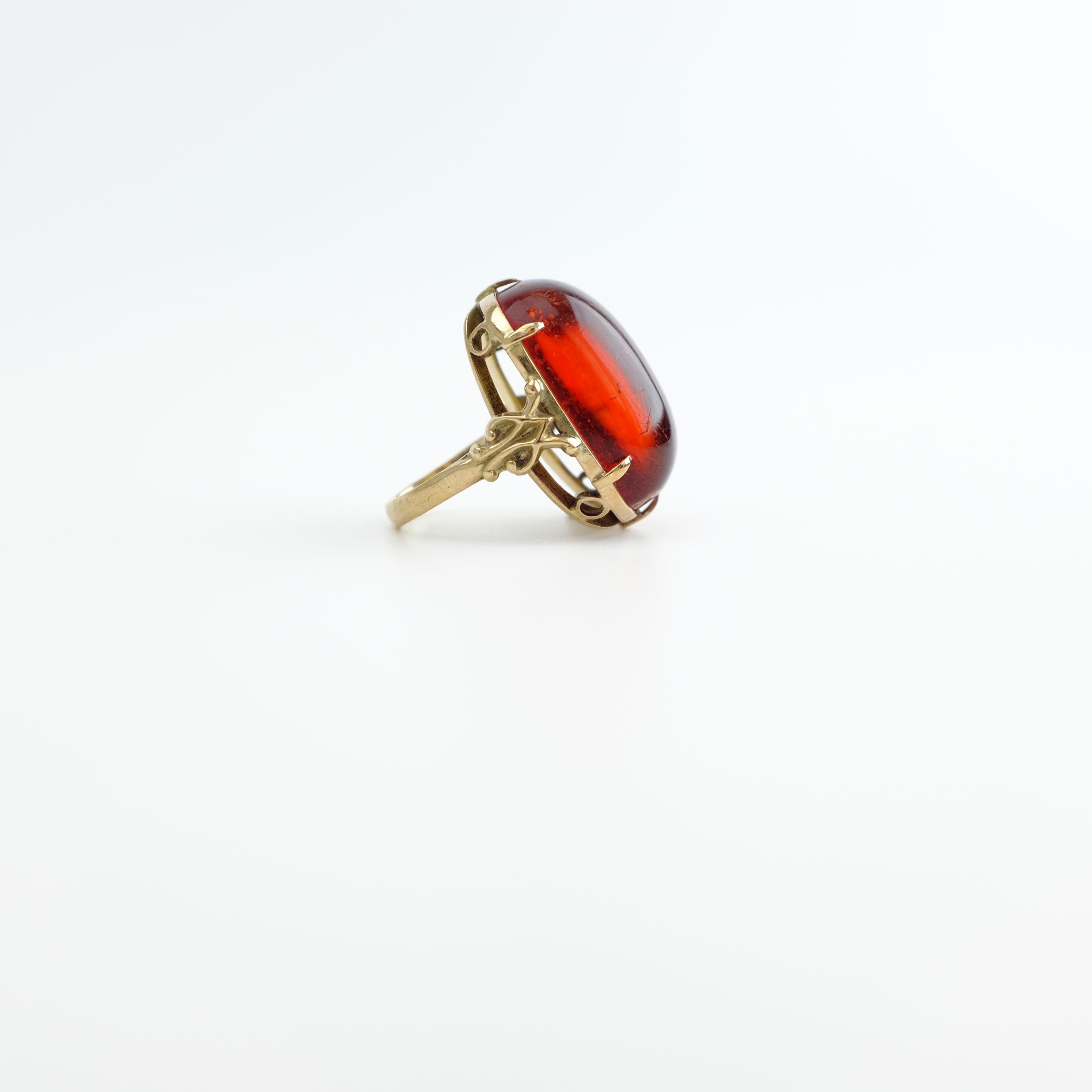 Cherry Amber Ring from Arts & Crafts Era 8