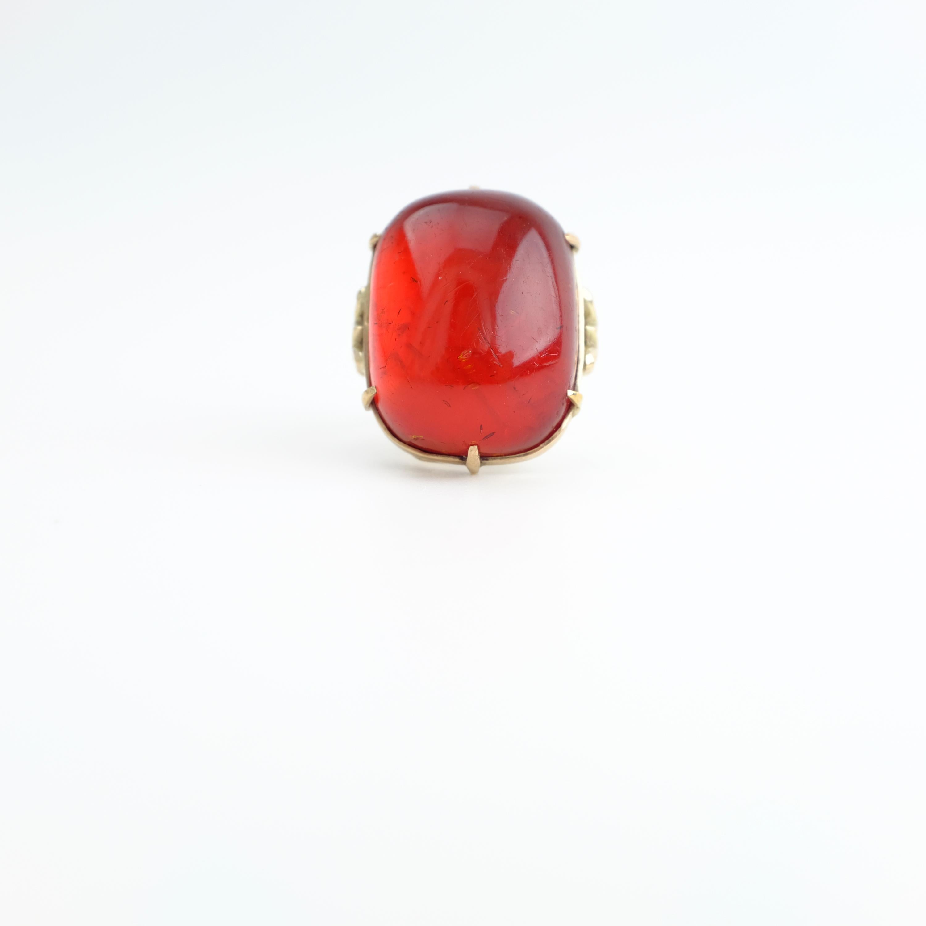 Cherry Amber Ring from Arts & Crafts Era 9