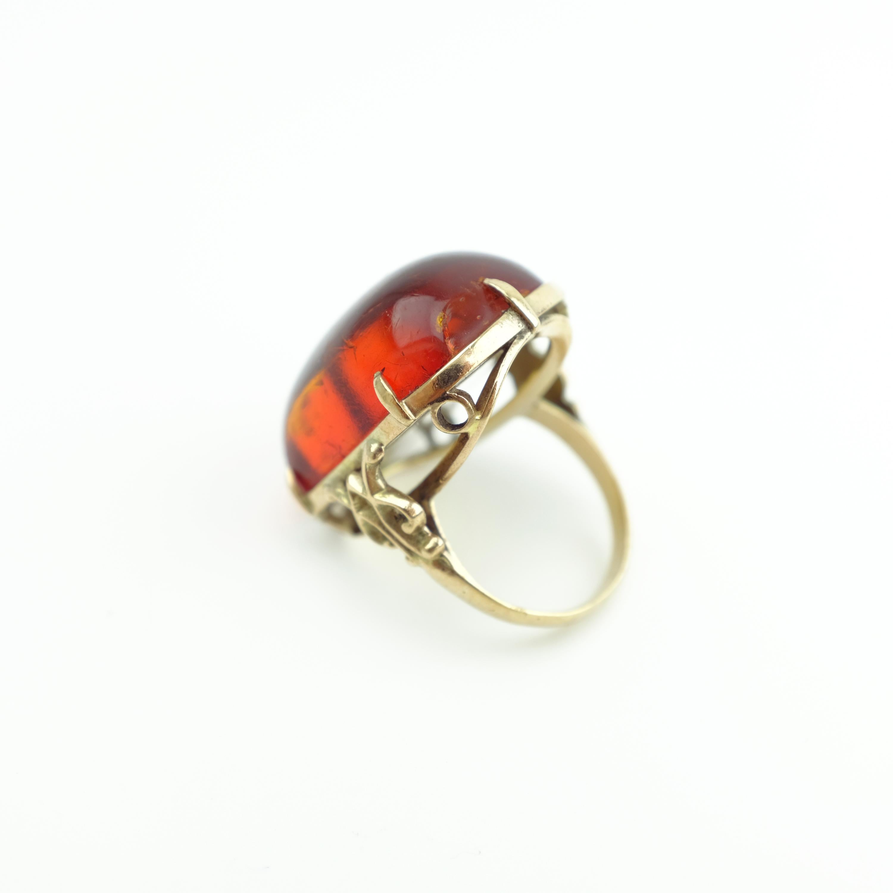 Cherry Amber Ring from Arts & Crafts Era 2