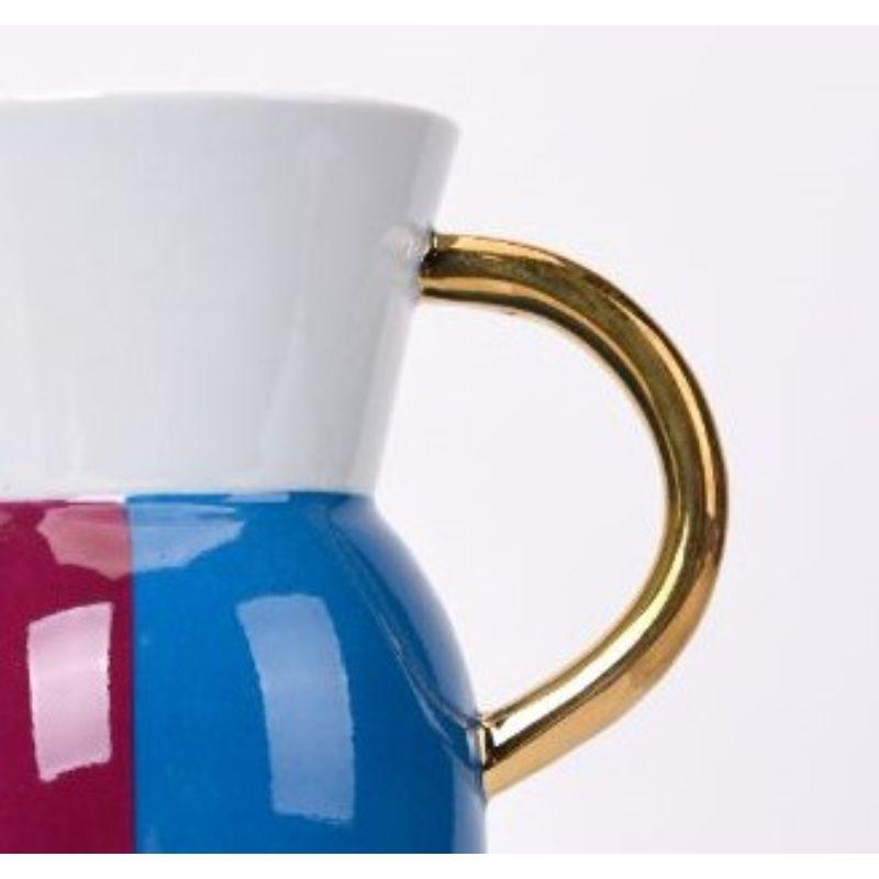 Smaltato Vaso in porcellana blu e ciliegia di Wl Ceramics in vendita
