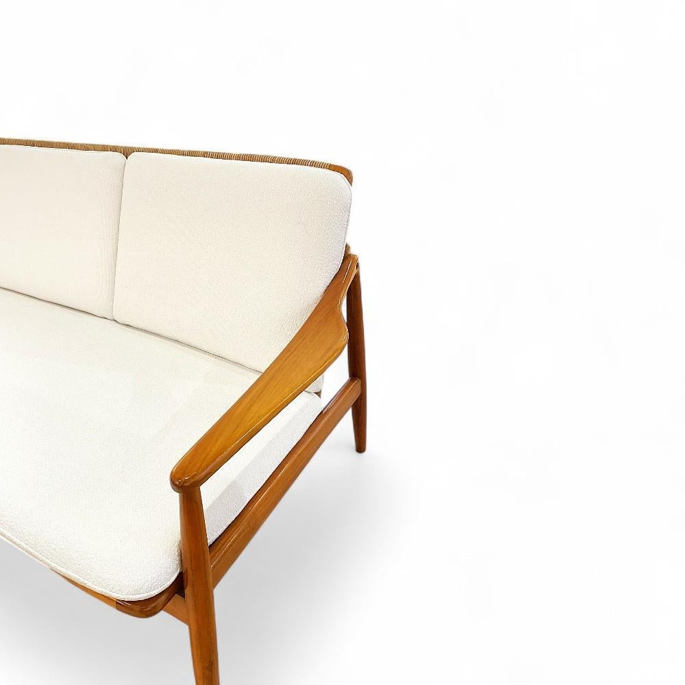 Canapé en cerisier et rotin de Hartmut Lohmeyer, 1957 en vente 1